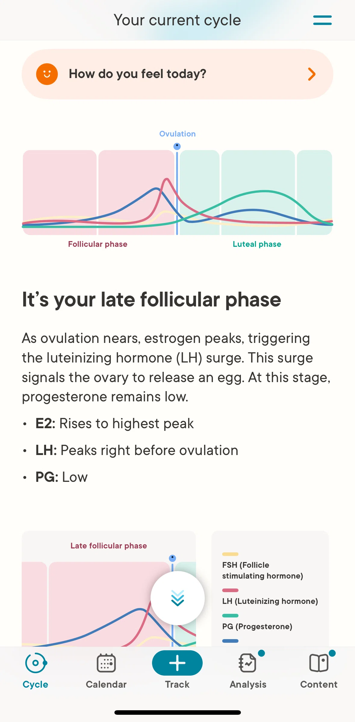 Clue Screen screen in the Tracking a daily feeling flow