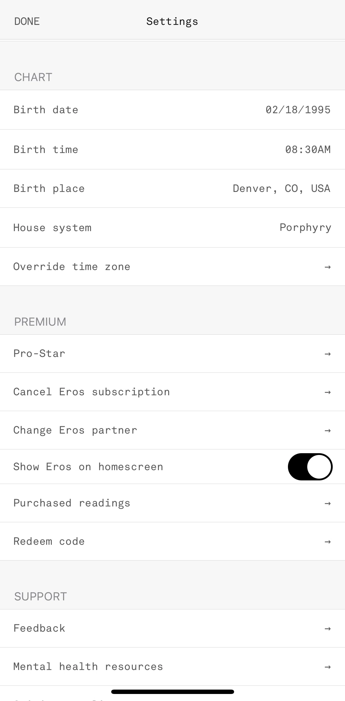 Co–Star Screen screen in the Claiming an offer flow