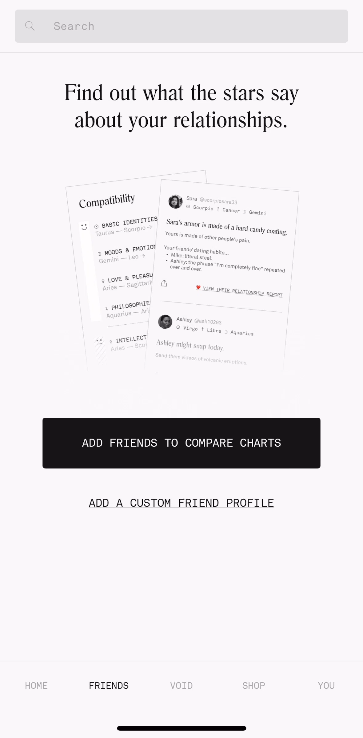 Co–Star Screen screen in the Contact flow