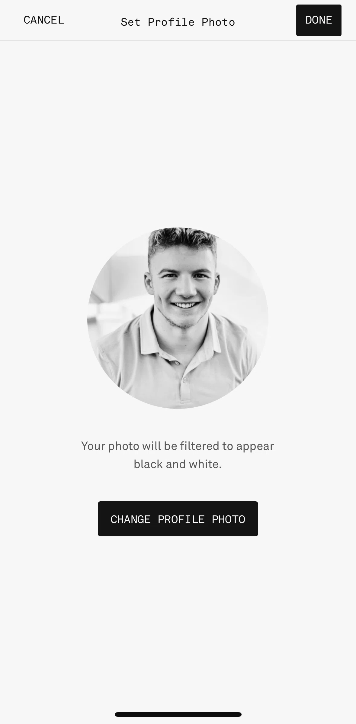 Co–Star Screen screen in the Removing profile picture flow