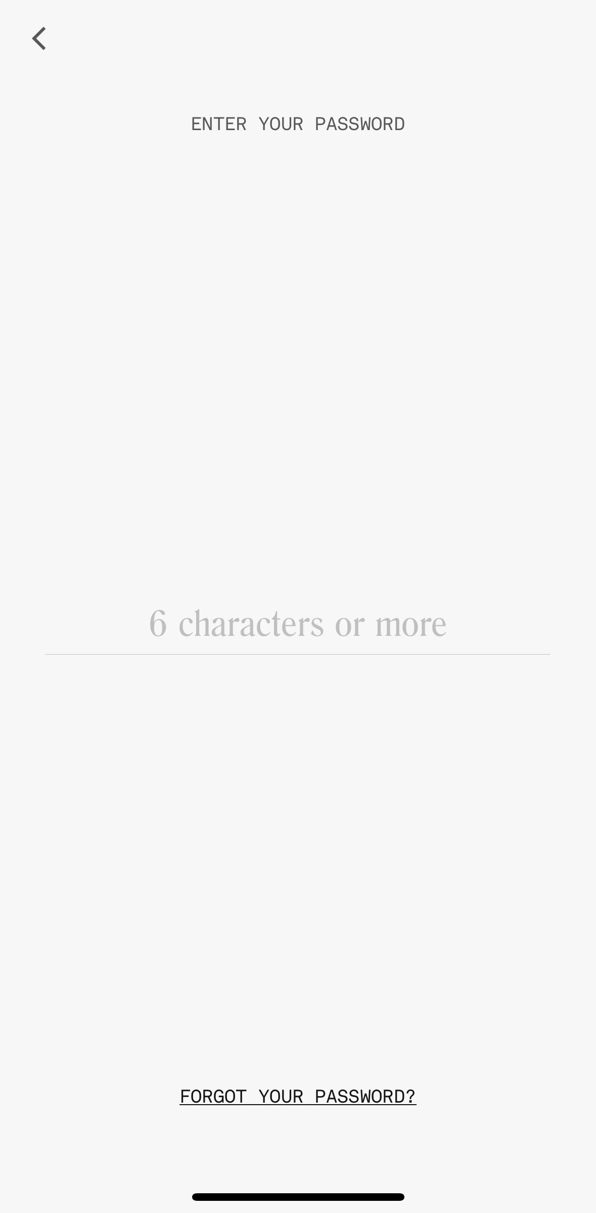 Co–Star Screen screen in the Resetting password flow