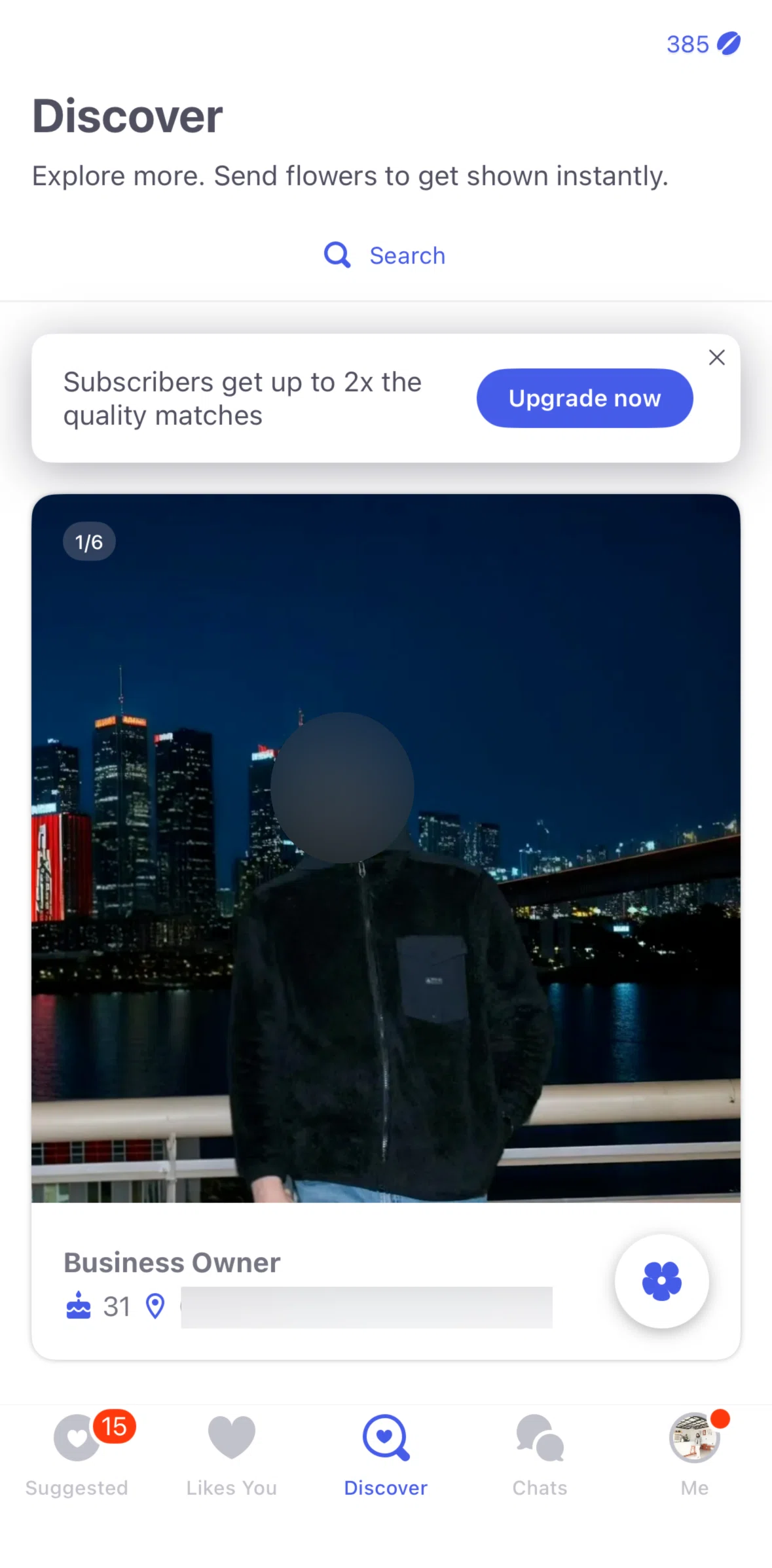Coffee Meets Bagel Screen screen in the Searching users flow