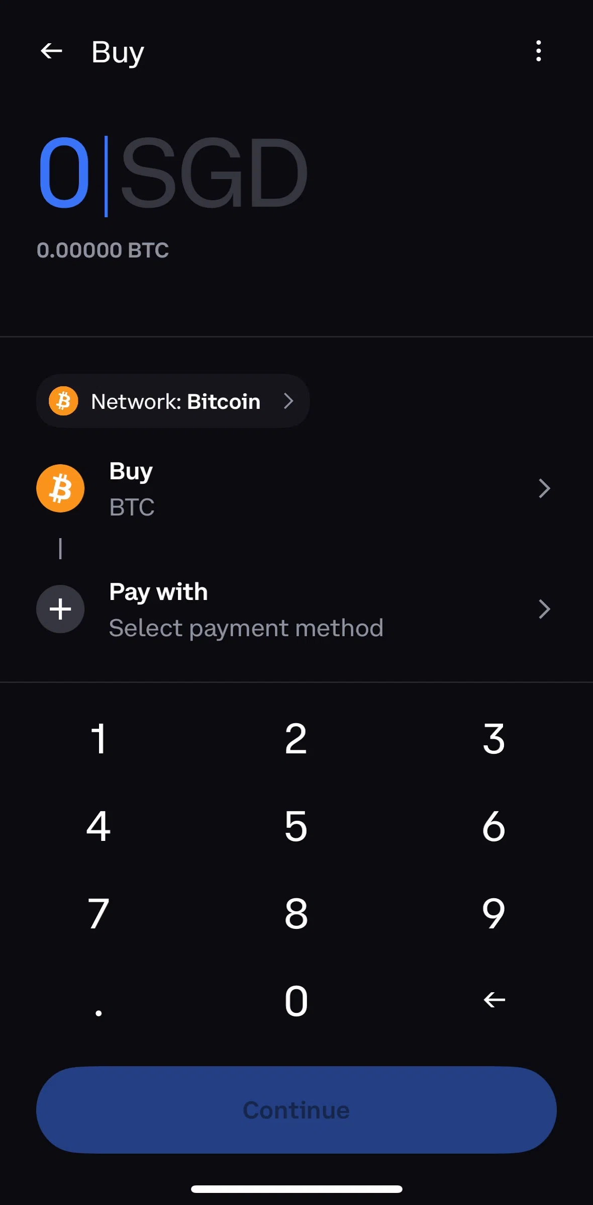 Coinbase Wallet Screen screen in the Connecting to Coinbase flow