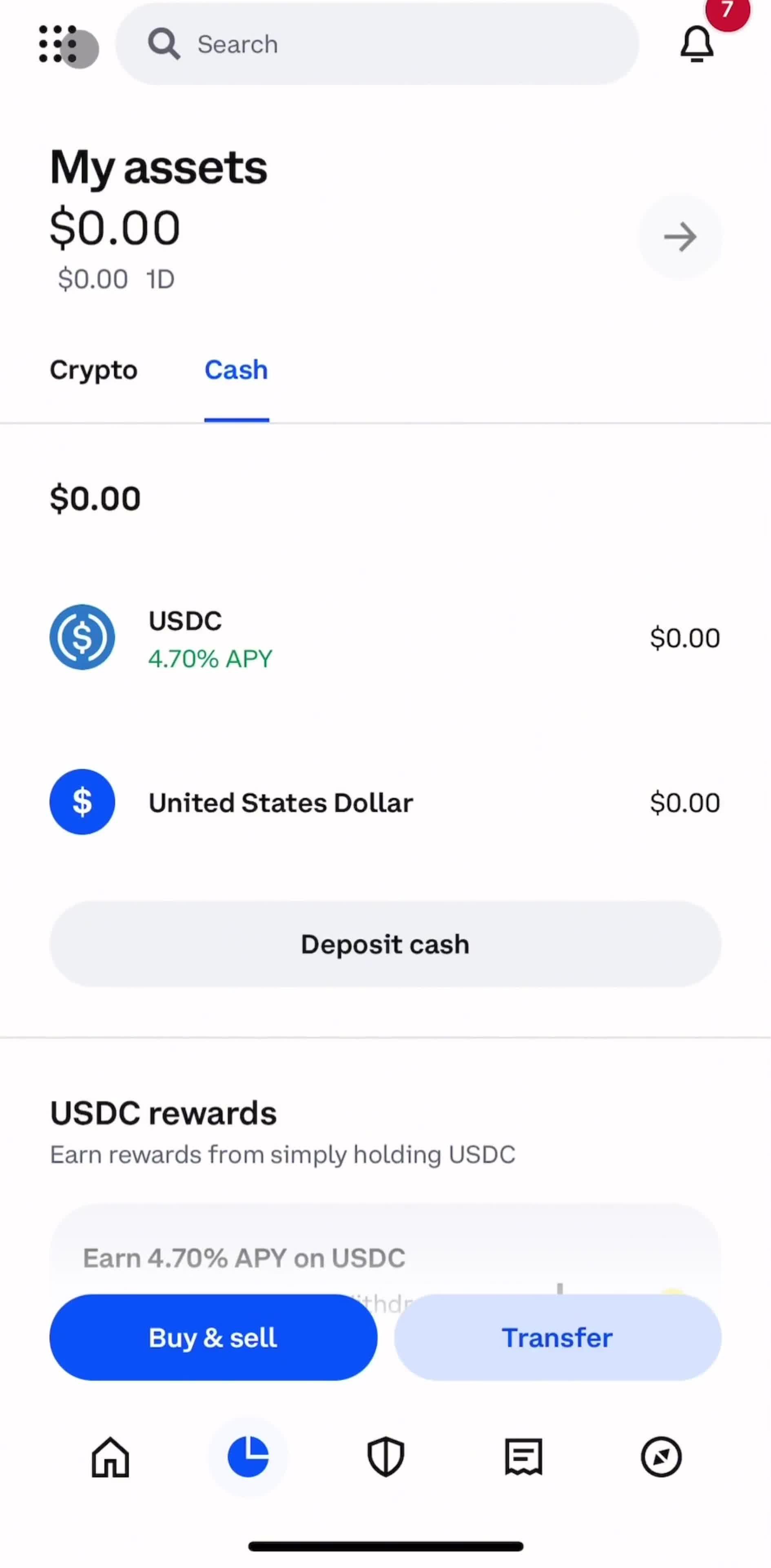Coinbase Assets screen in the Activating Coinbase One flow