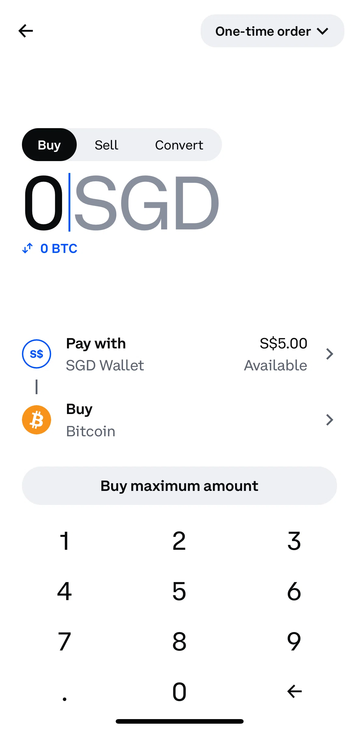 Coinbase Screen screen in the Buying crypto (recurring) flow