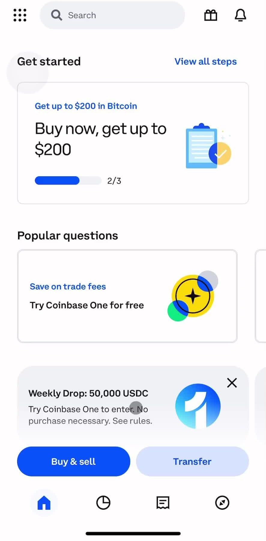 Coinbase General Browsing preview