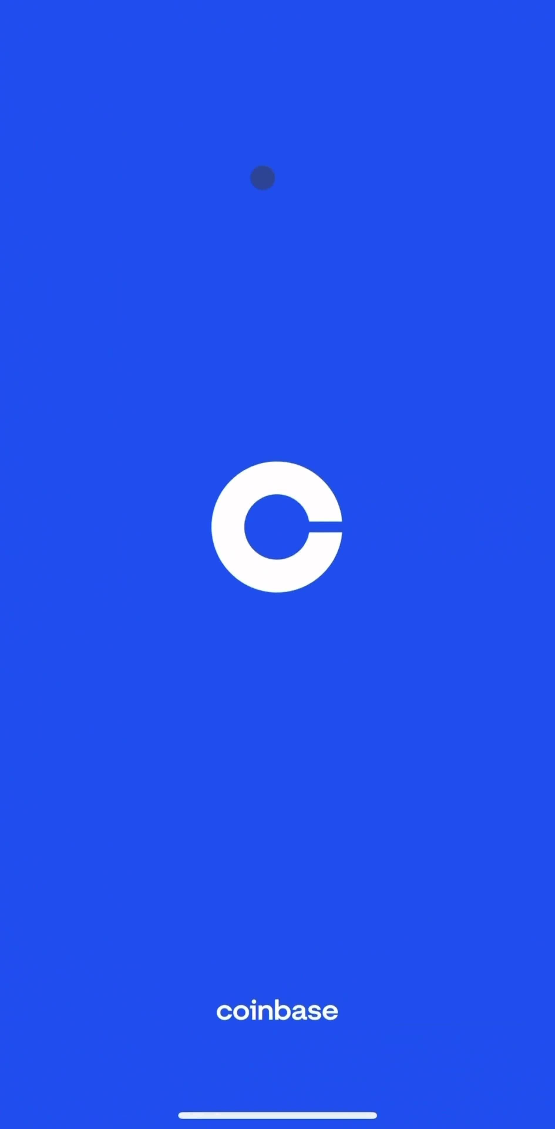 Coinbase Splash screen screen in the Onboarding flow