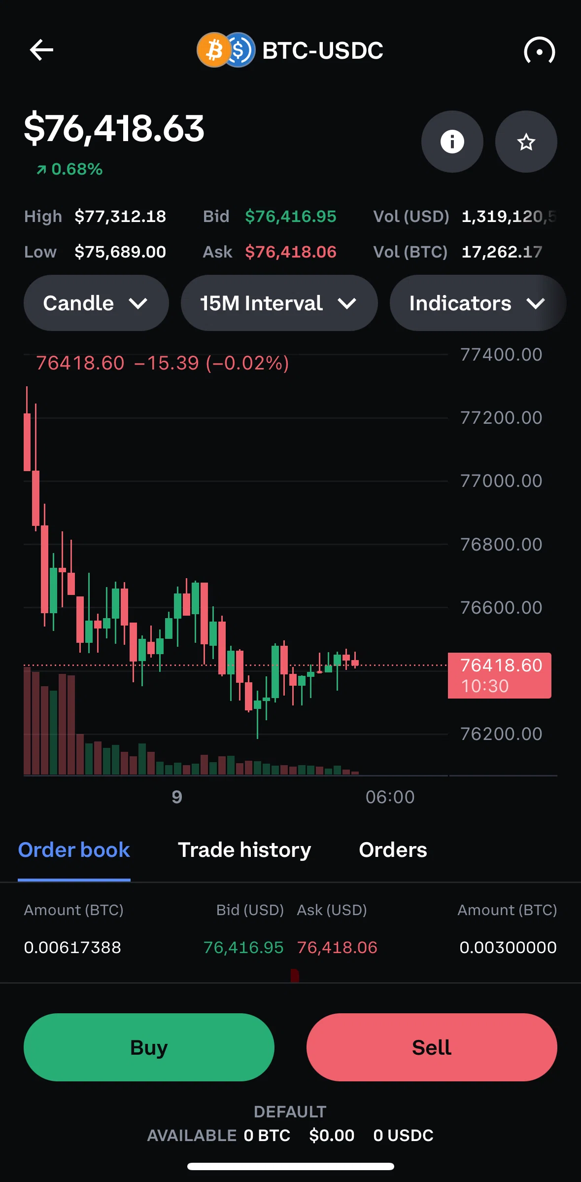 Coinbase Screen screen in the Saving to watchlist flow