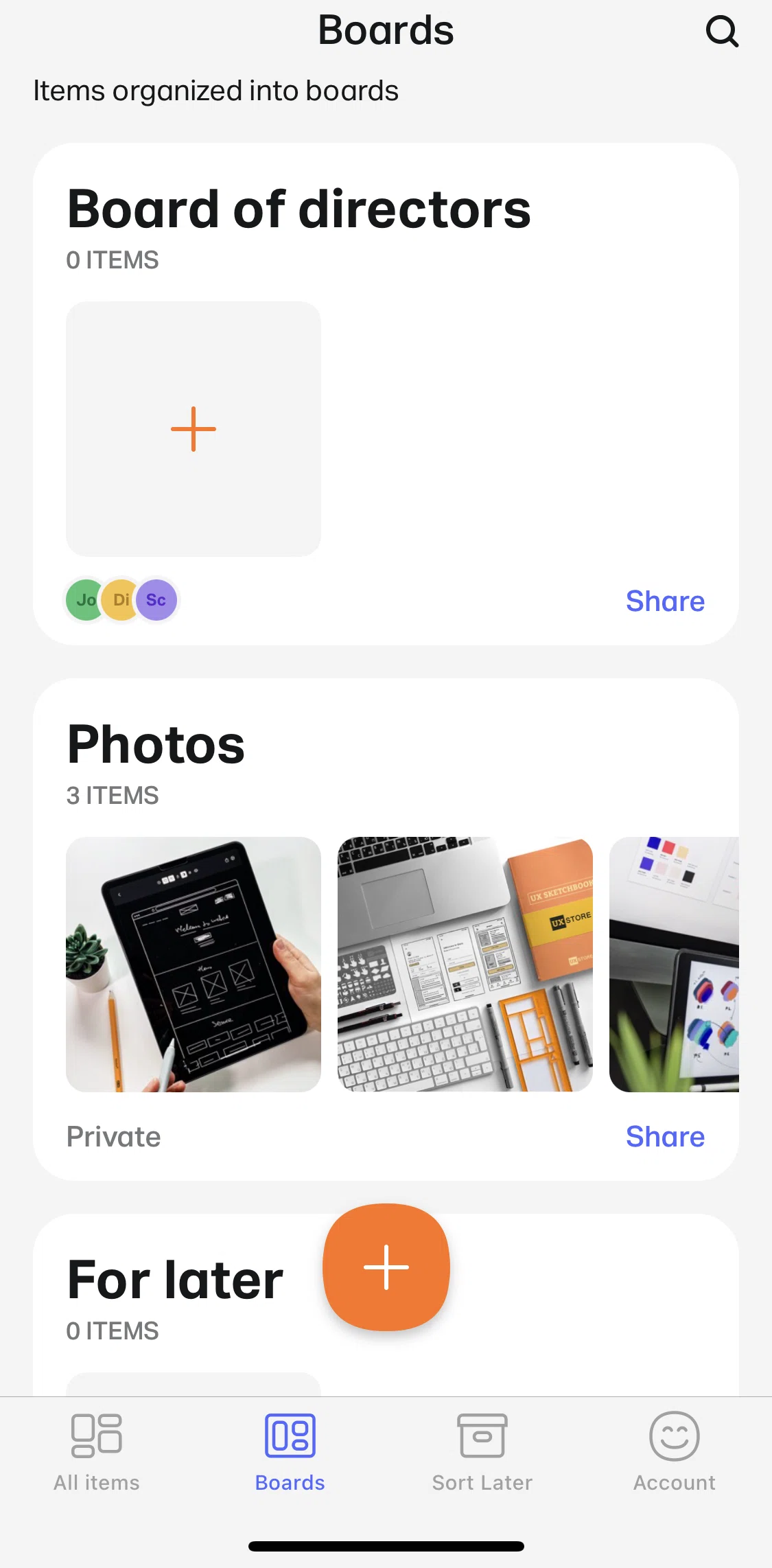 Collect Screen screen in the Boards flow