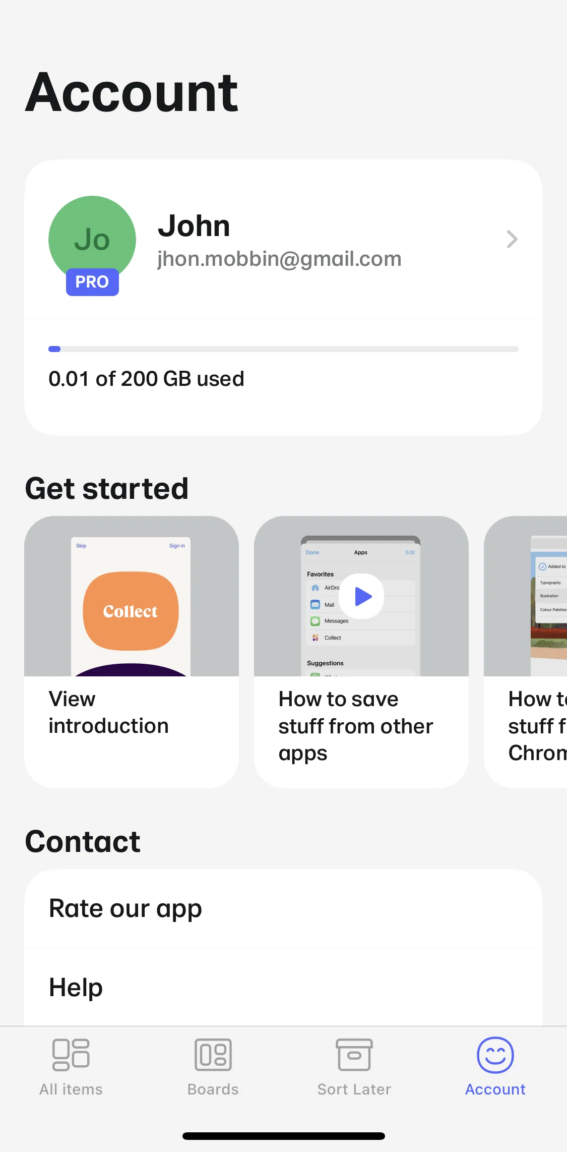 Collect Screen screen in the Logging out flow