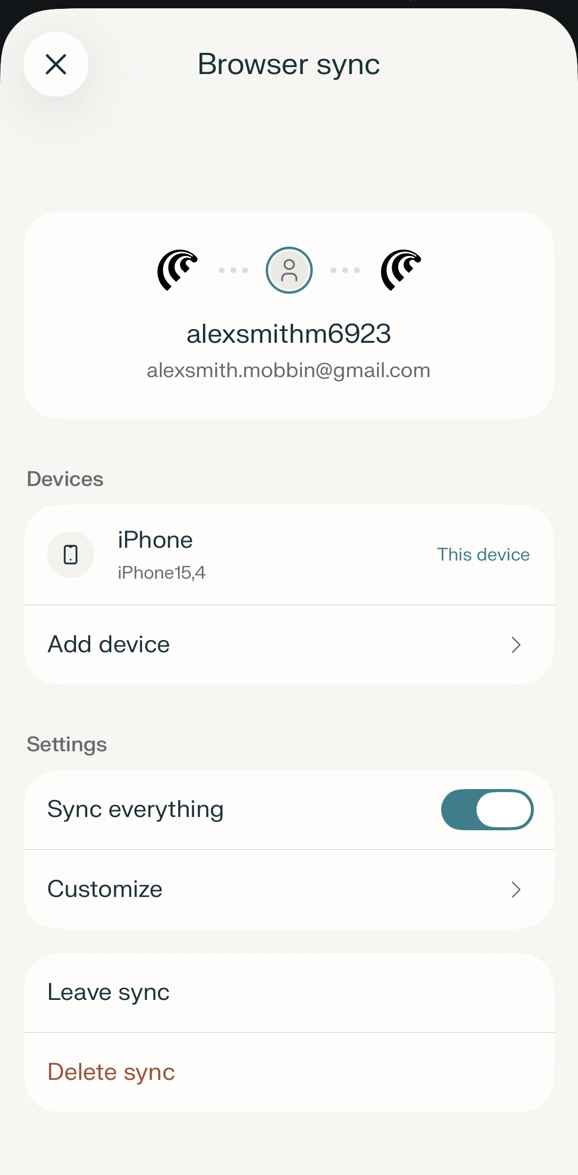 Comet Screen screen in the Adding a device flow