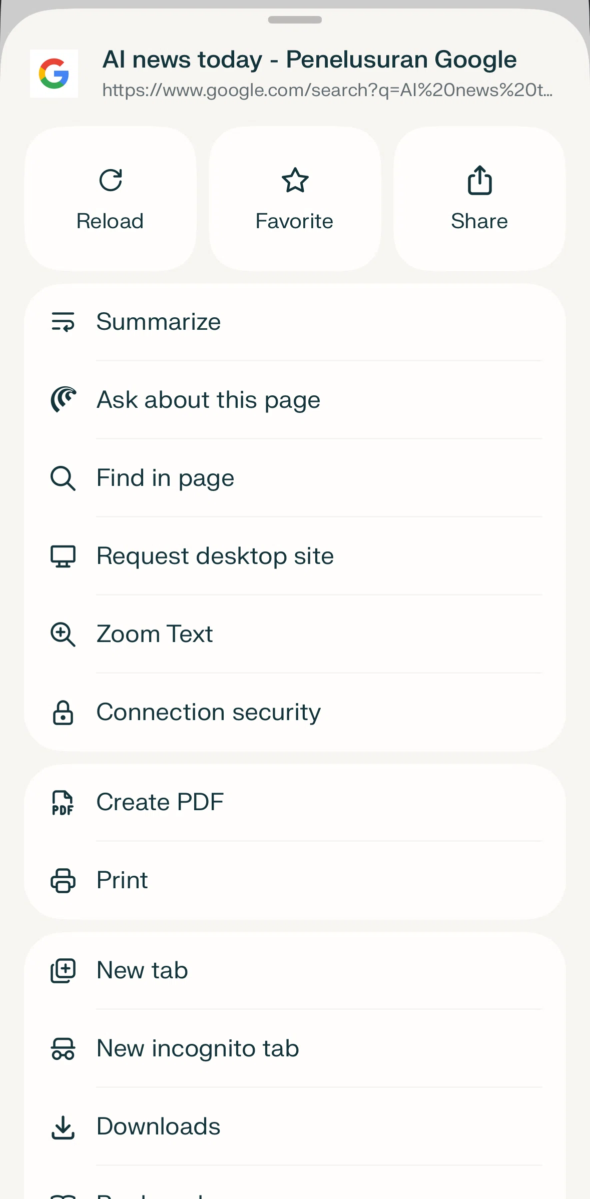 Comet Screen screen in the Connection security flow