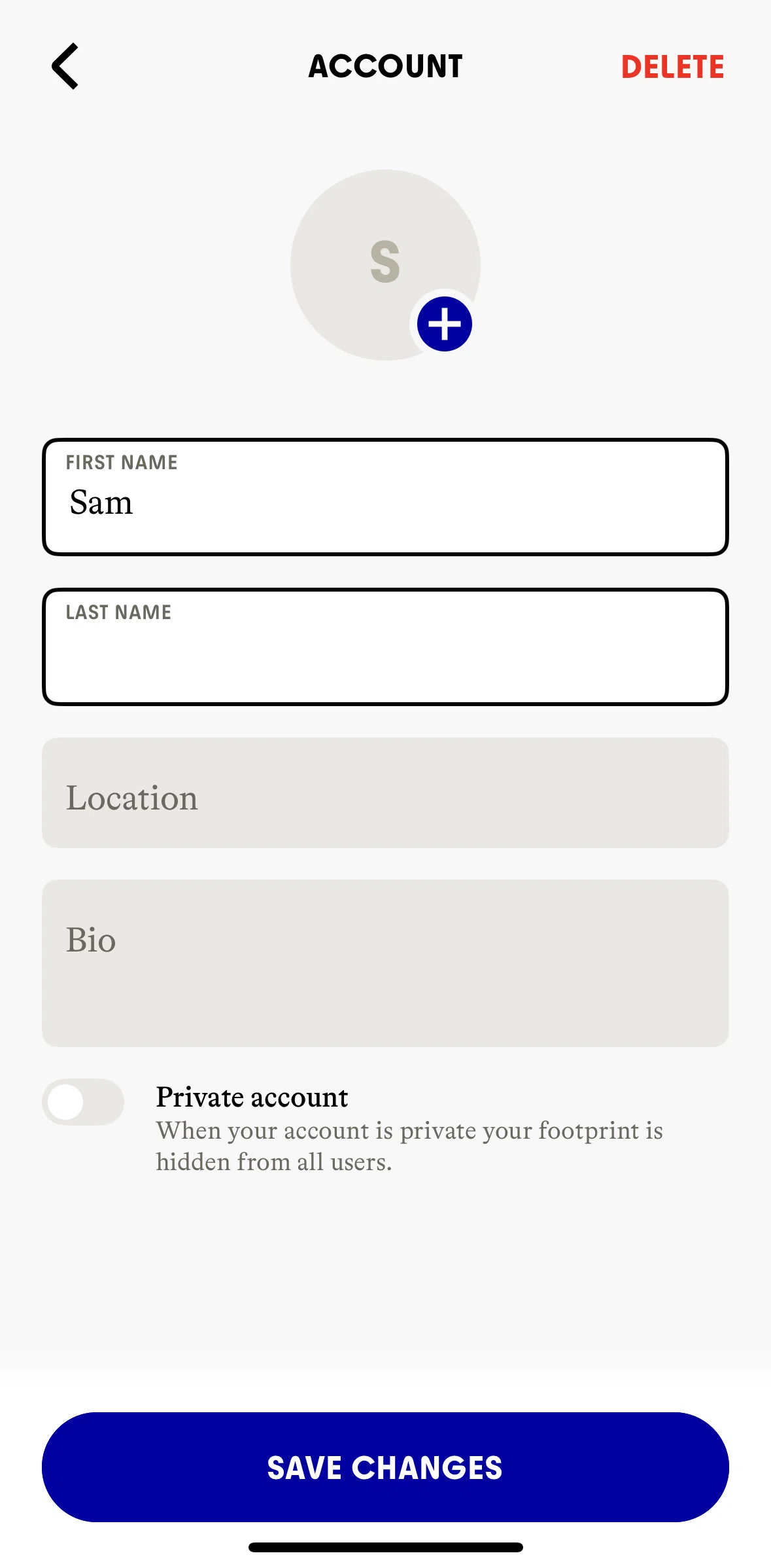Commons Screen screen in the Deleting account flow