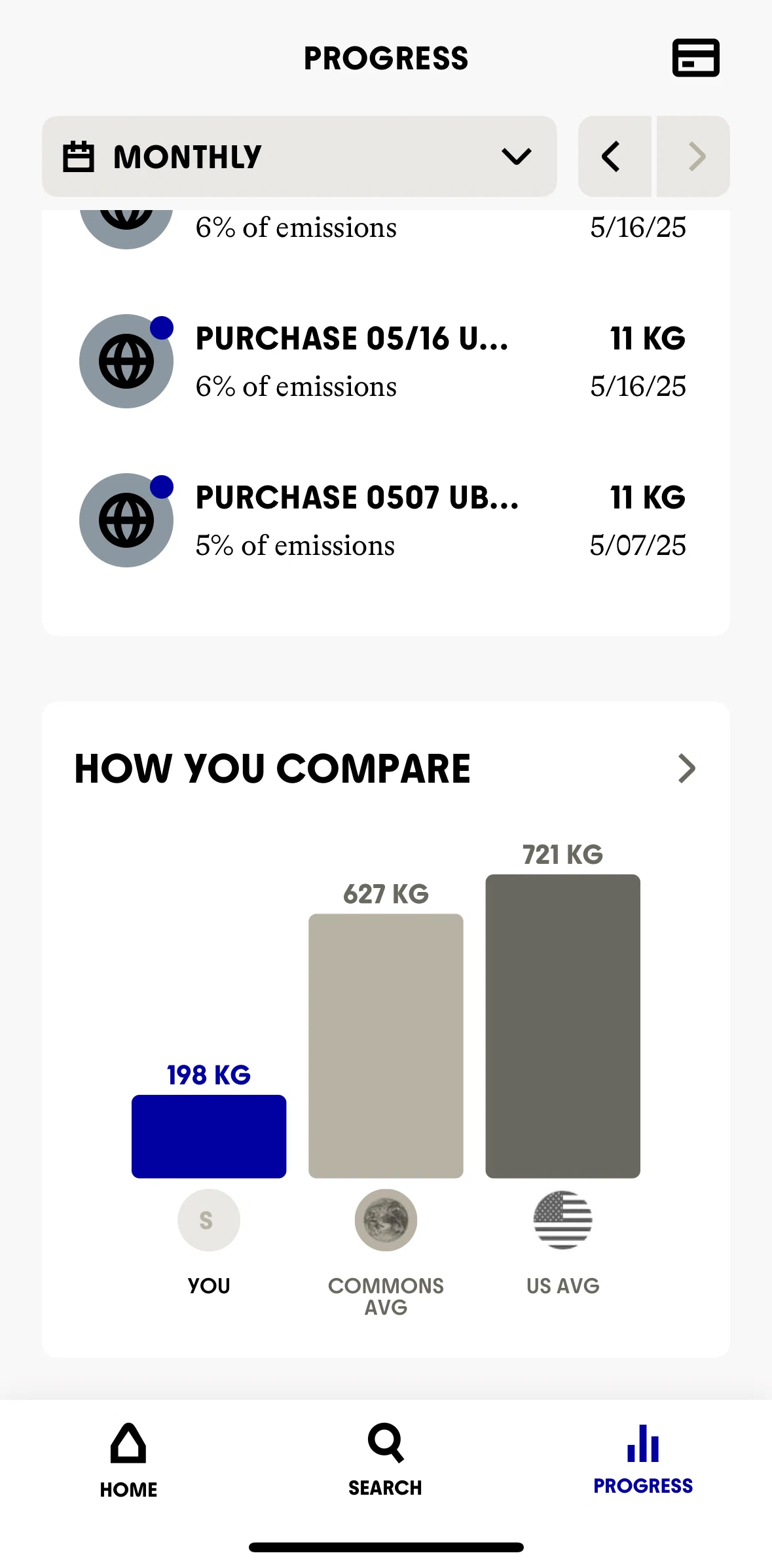 Commons Screen screen in the How you compare flow