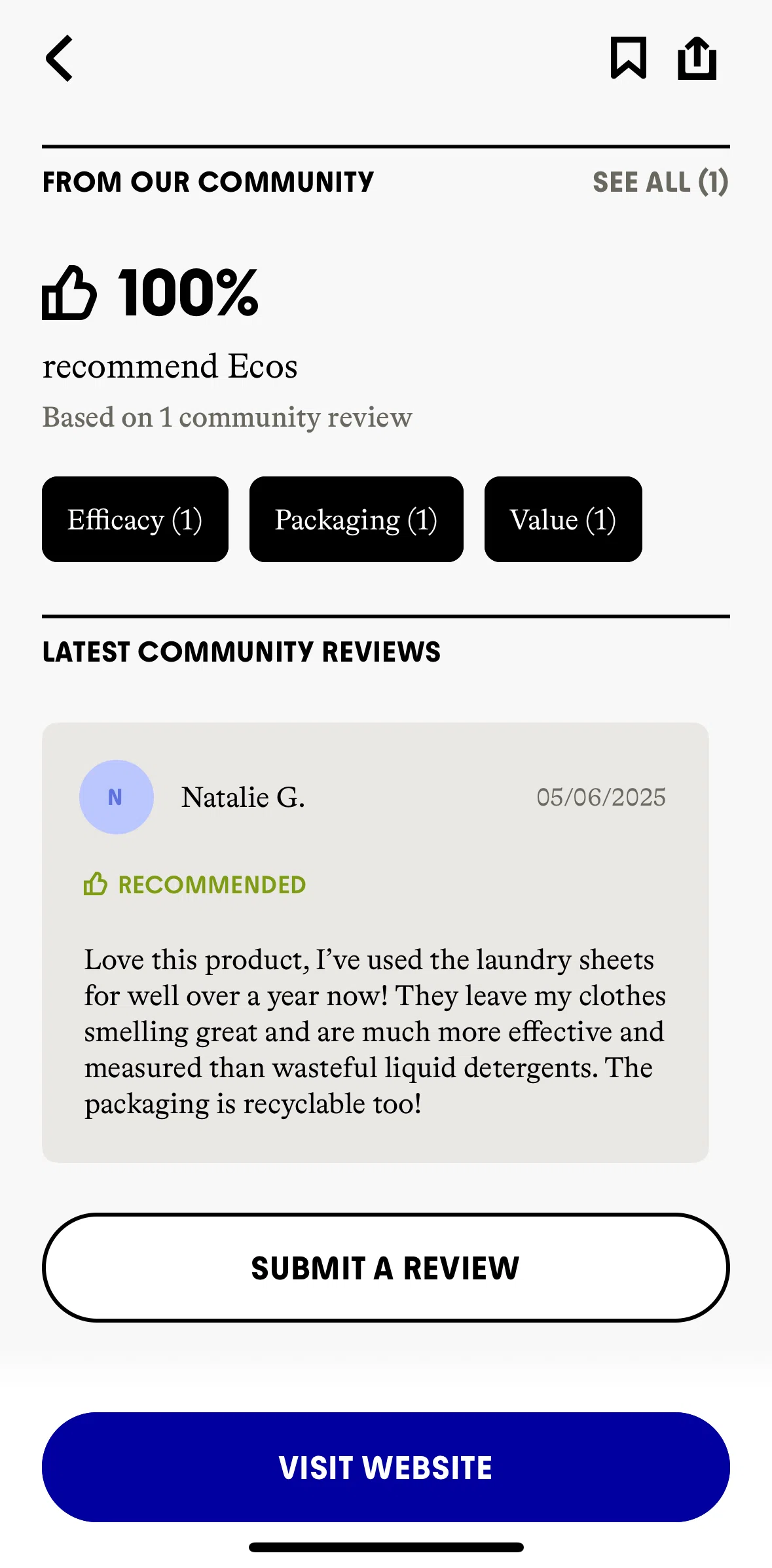 Commons Screen screen in the Submitting a review flow