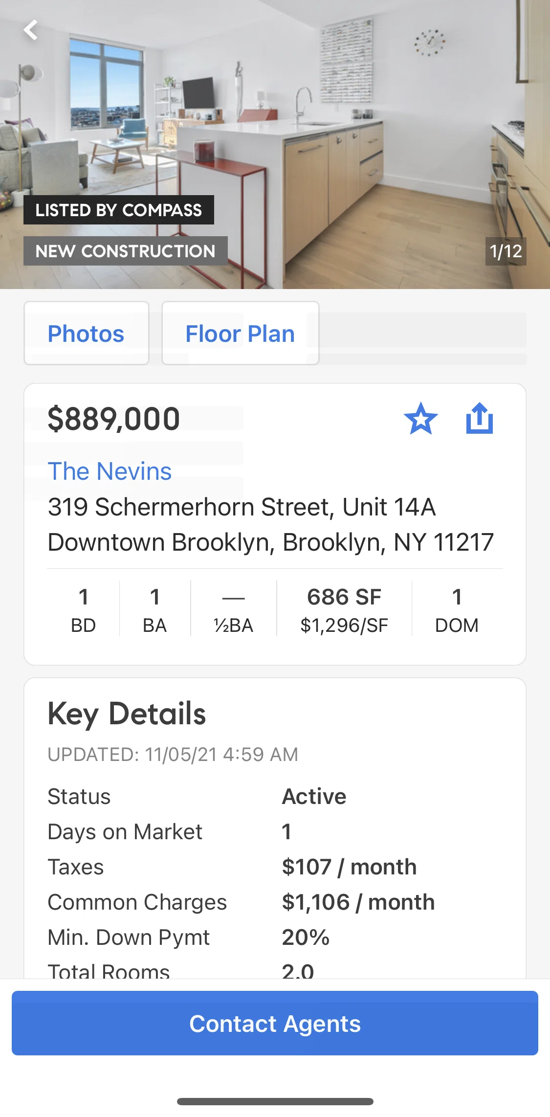 Compass Screen screen in the Contacting an agent flow