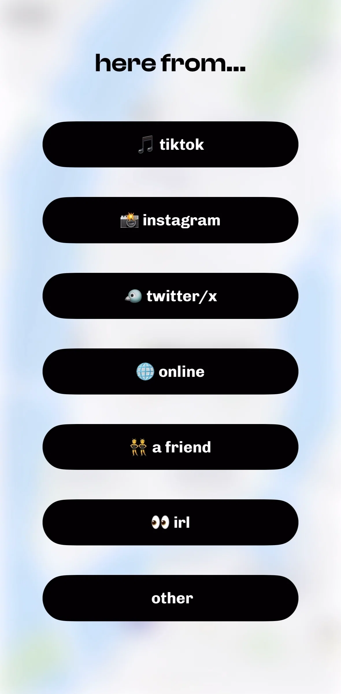 corner Screen screen in the Completing an account setup flow