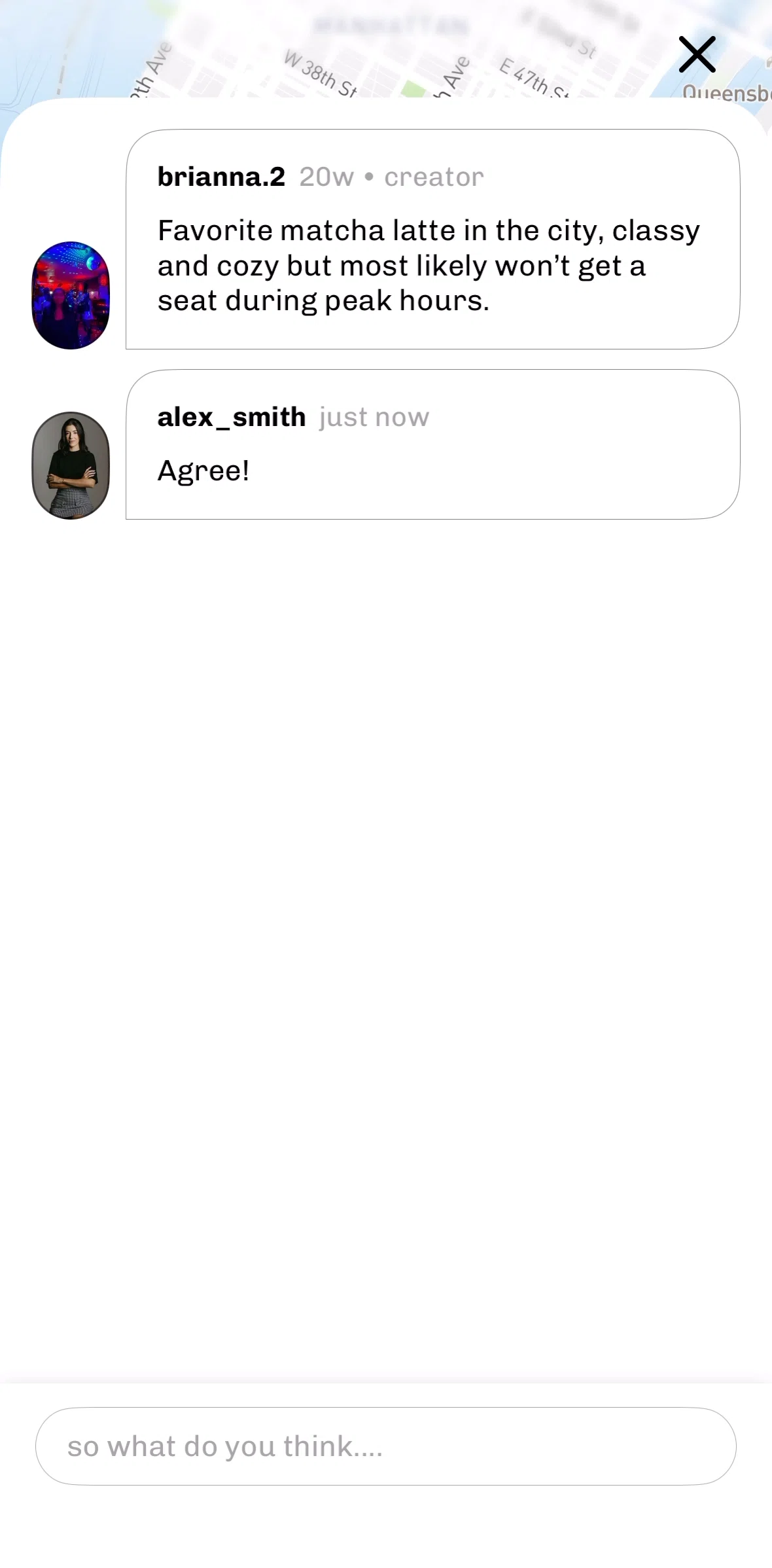 corner Screen screen in the Deleting a comment flow