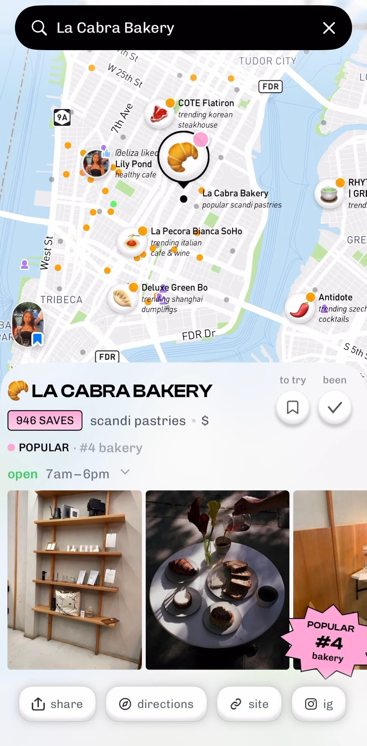 corner Screen screen in the Sharing a place flow