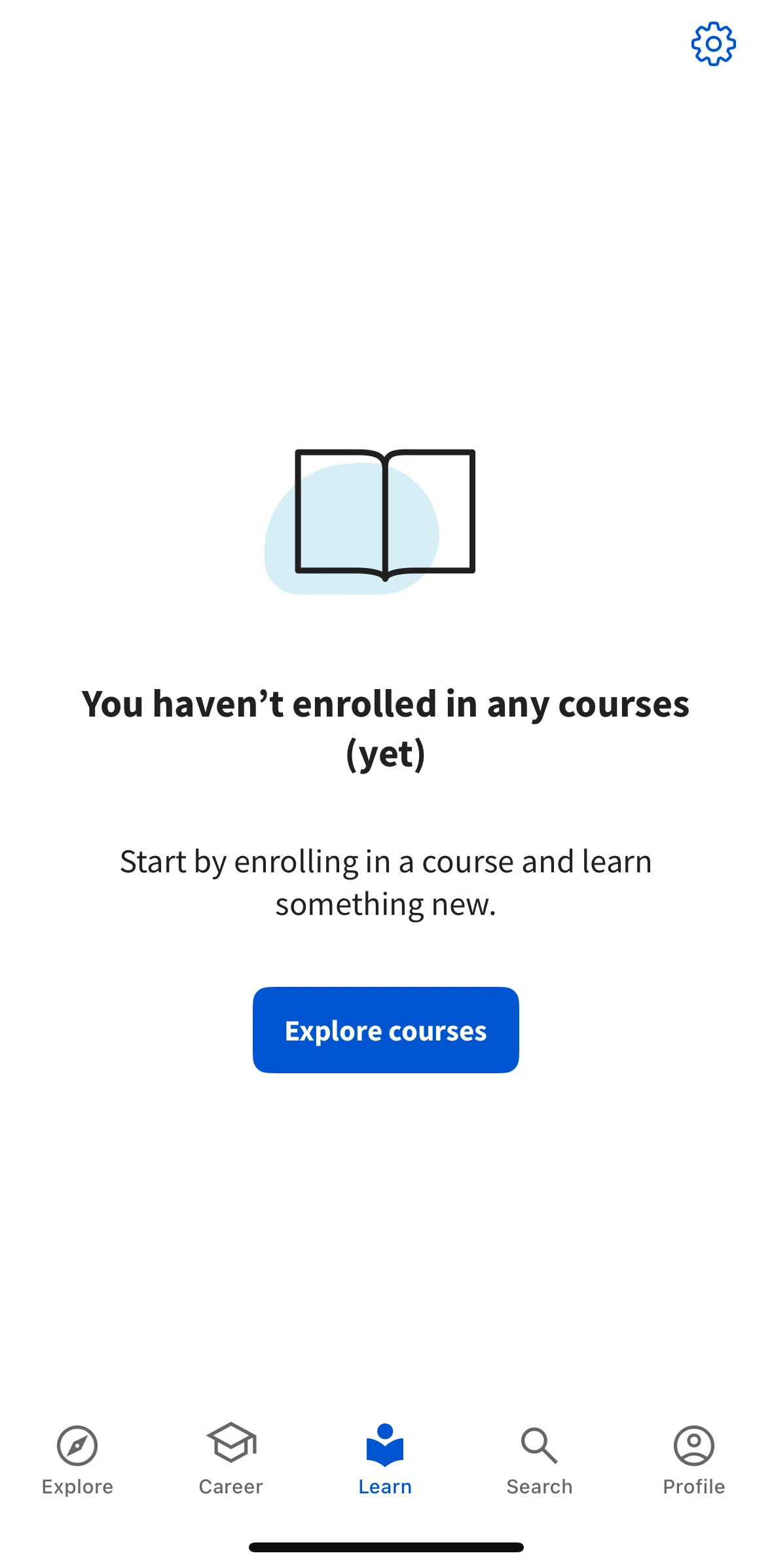 Coursera Screen screen in the Creating an account flow