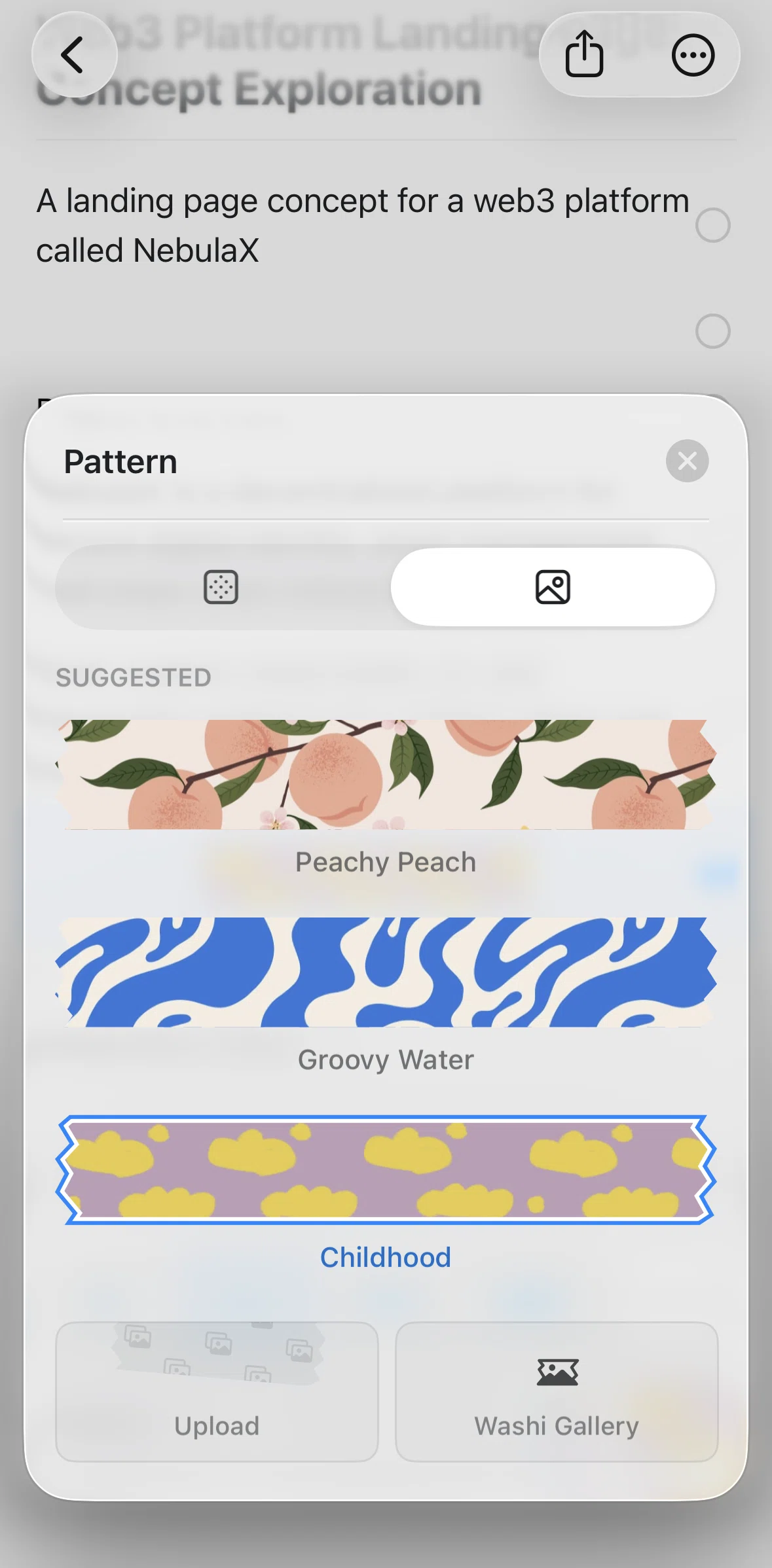 Craft Screen 1 screen in the Editing a separator pattern (patterns) flow