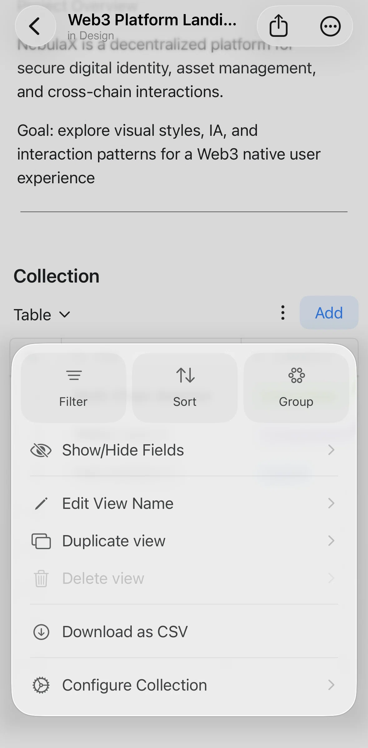 Craft Screen 1 screen in the Grouping entries flow