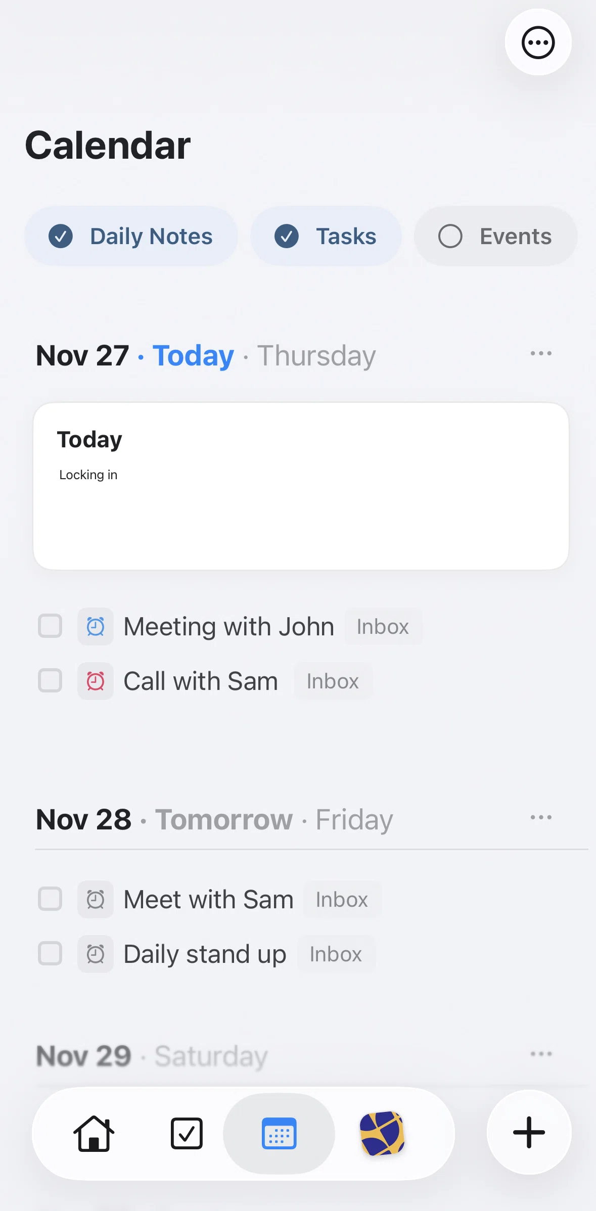 Craft Screen 1 screen in the Showing calendar events flow