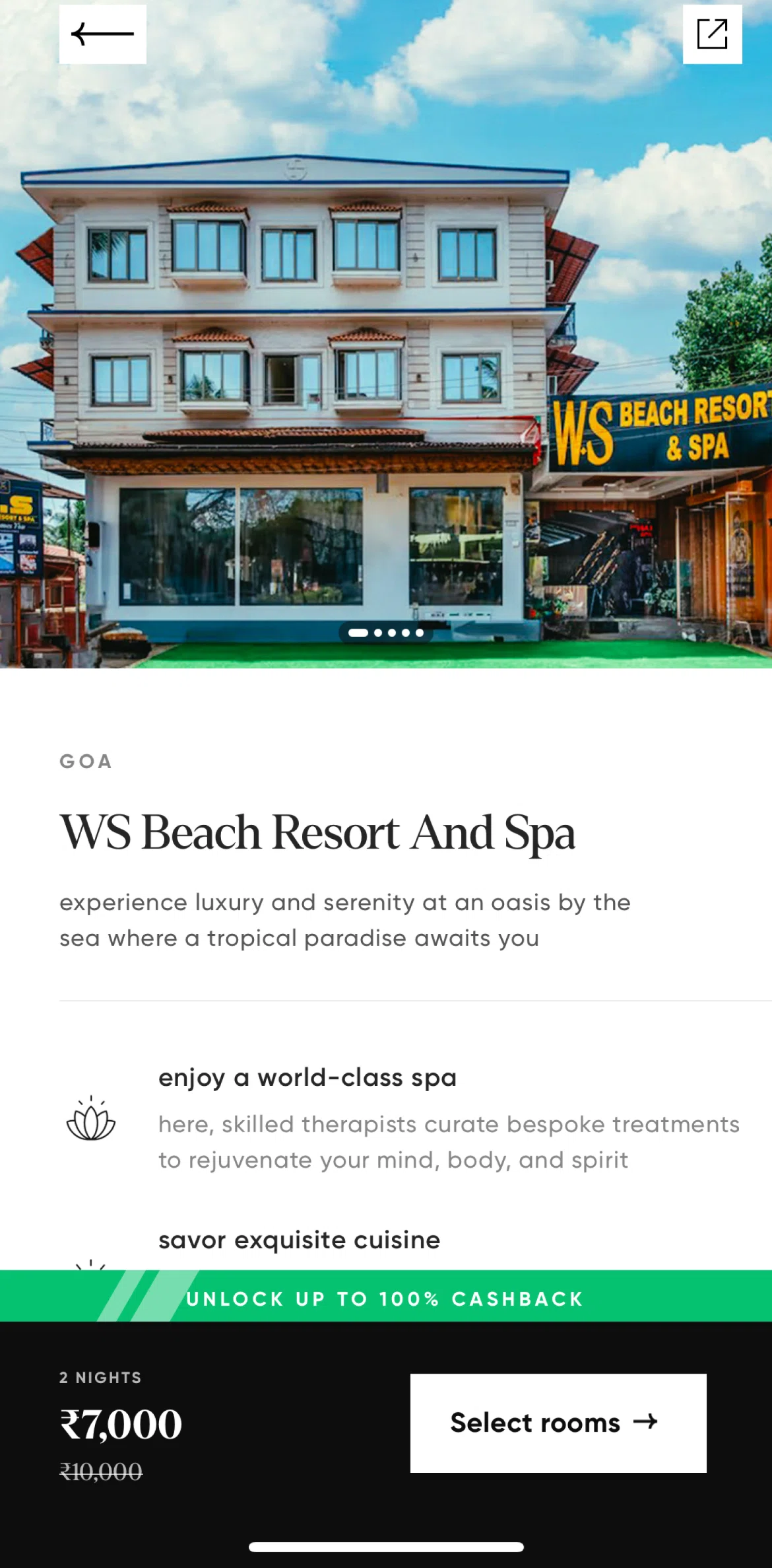 Cred Screen screen in the Booking a hotel flow