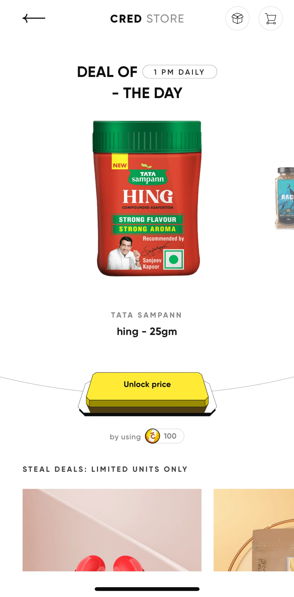 Cred Screen screen in the Cart flow