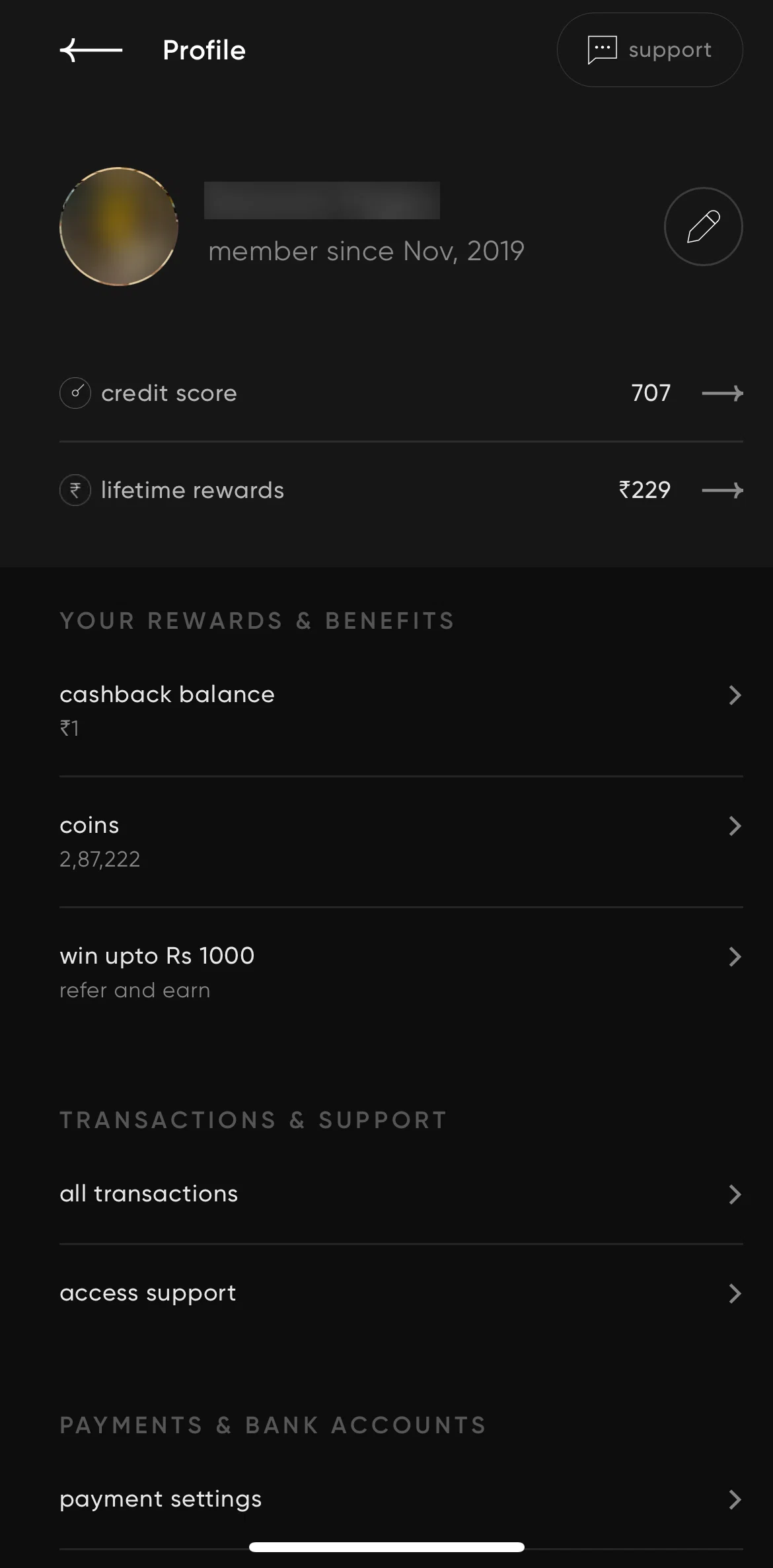 Cred Screen screen in the Coins flow