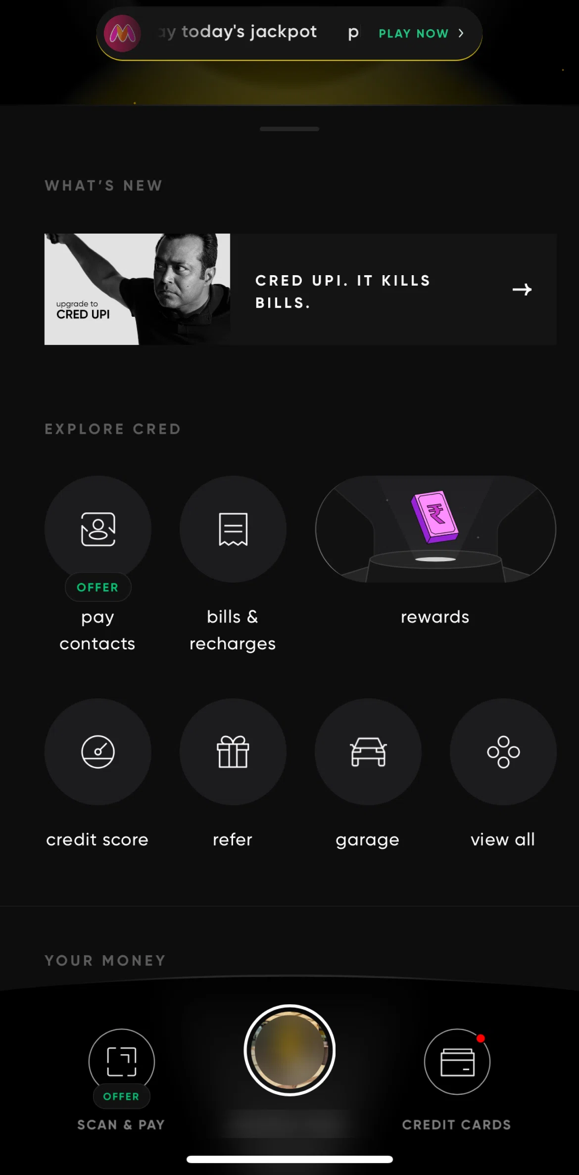 Cred Screen screen in the Credit cards flow