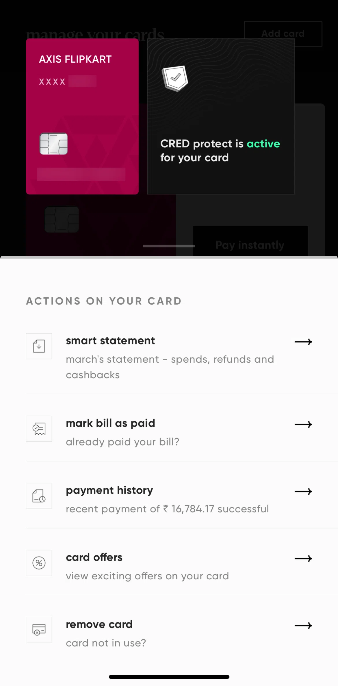 Cred Screen screen in the Editing bill flow
