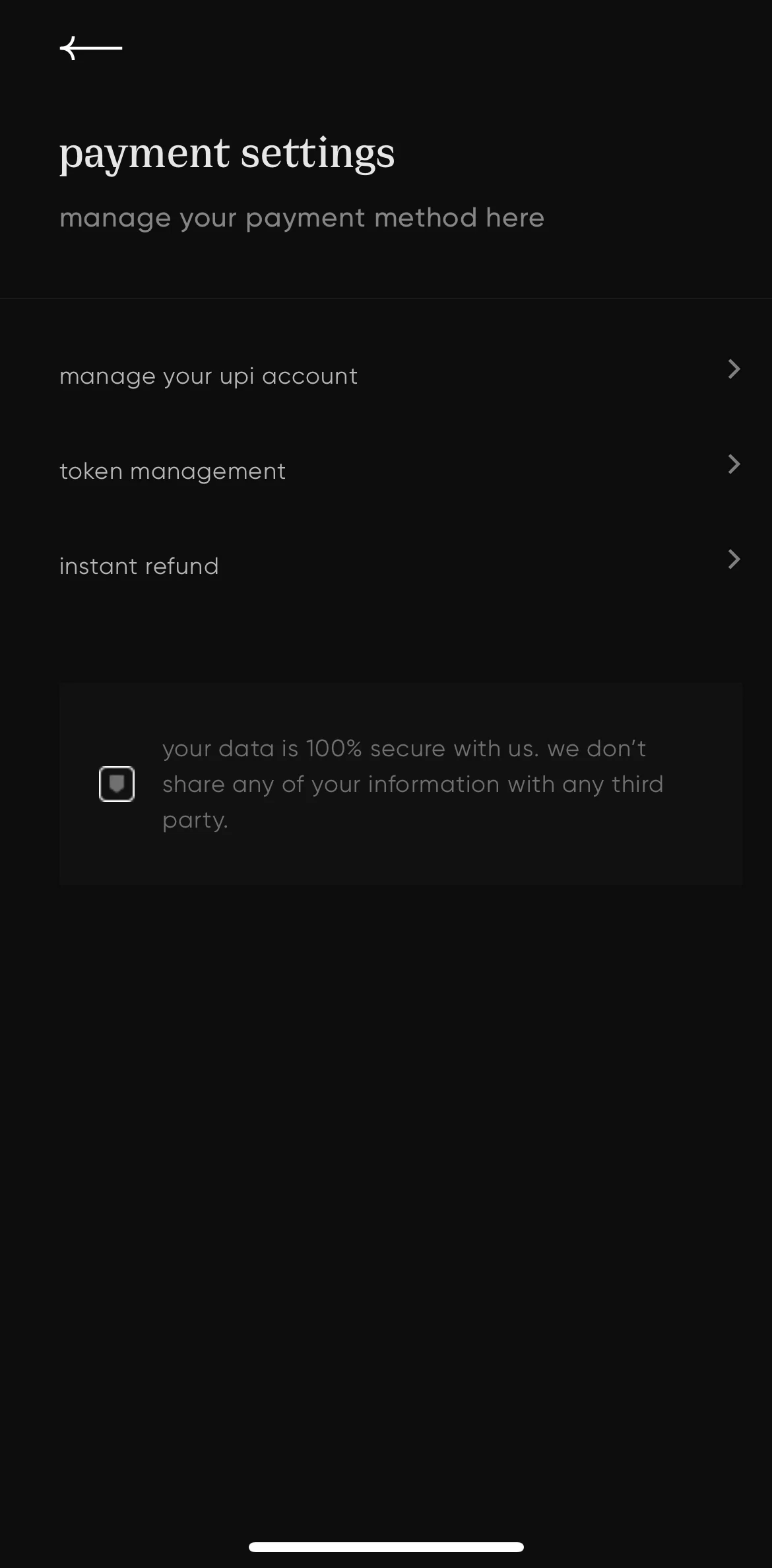 Cred Screen screen in the Linking an account to enable UPI flow