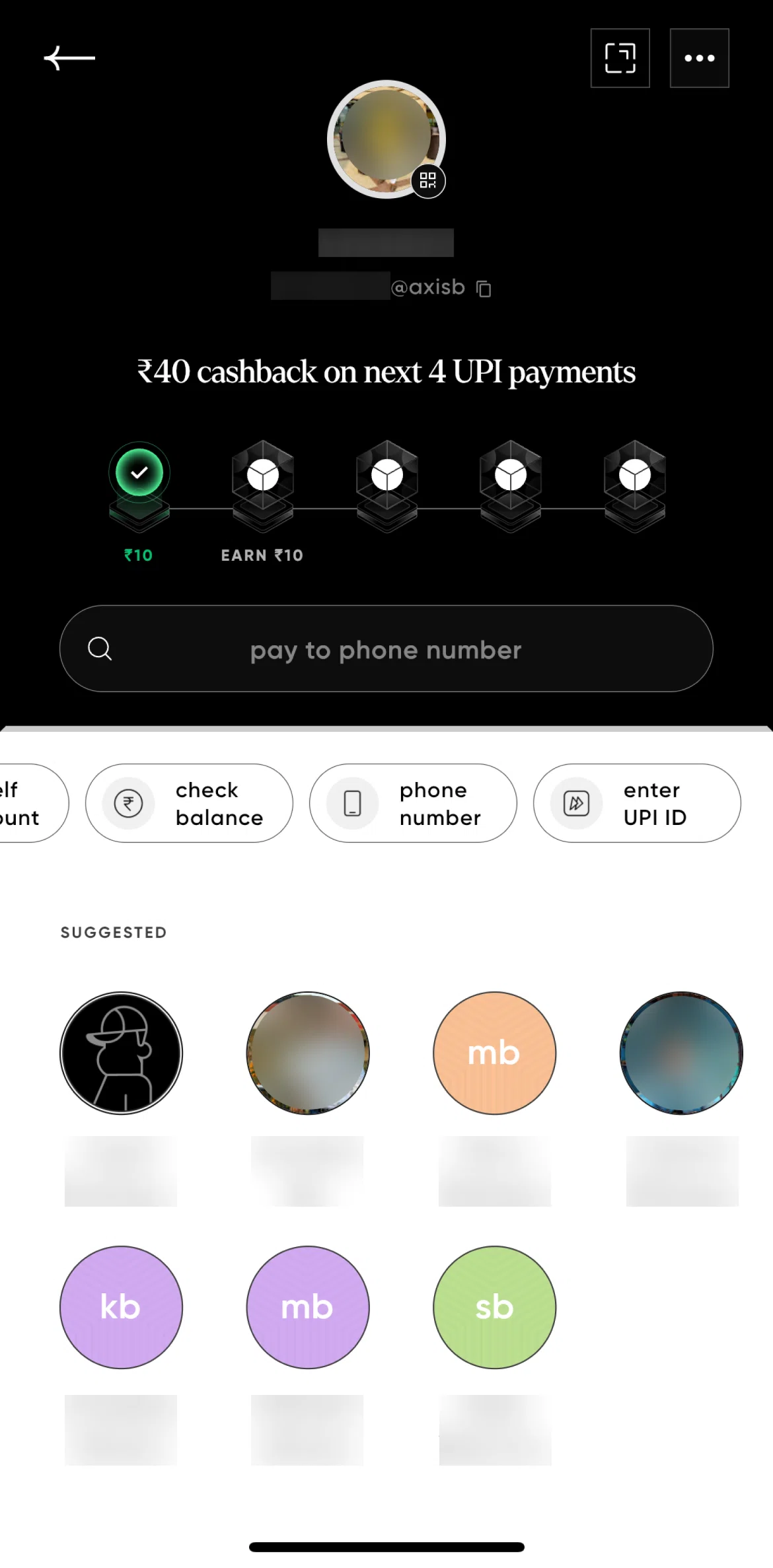 Cred Screen screen in the Pay using UPI ID flow