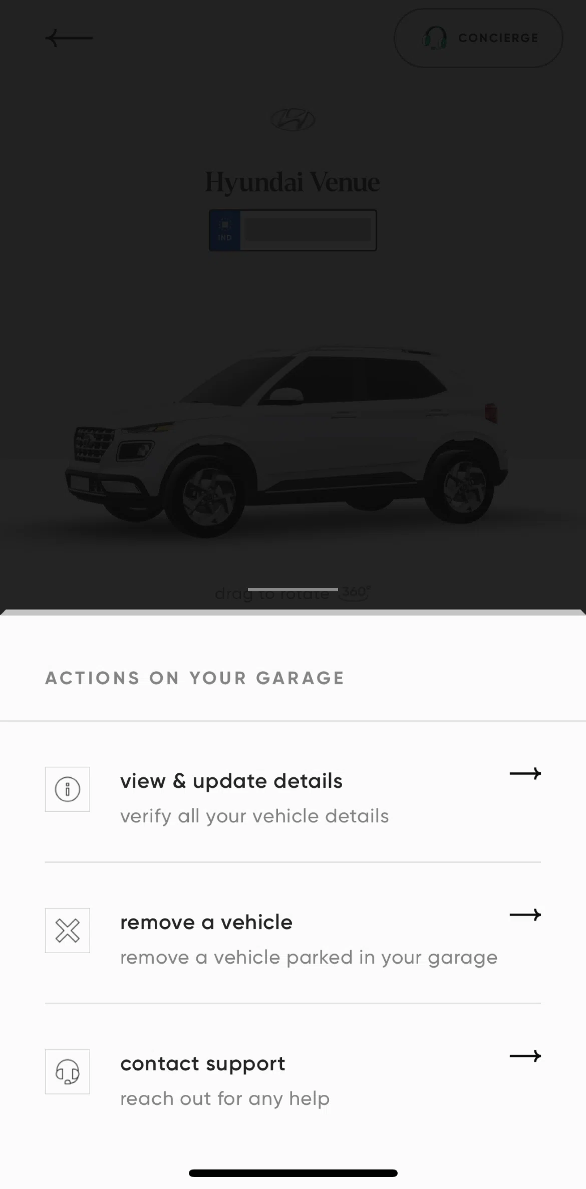 Cred Screen screen in the Removing a vehicle flow