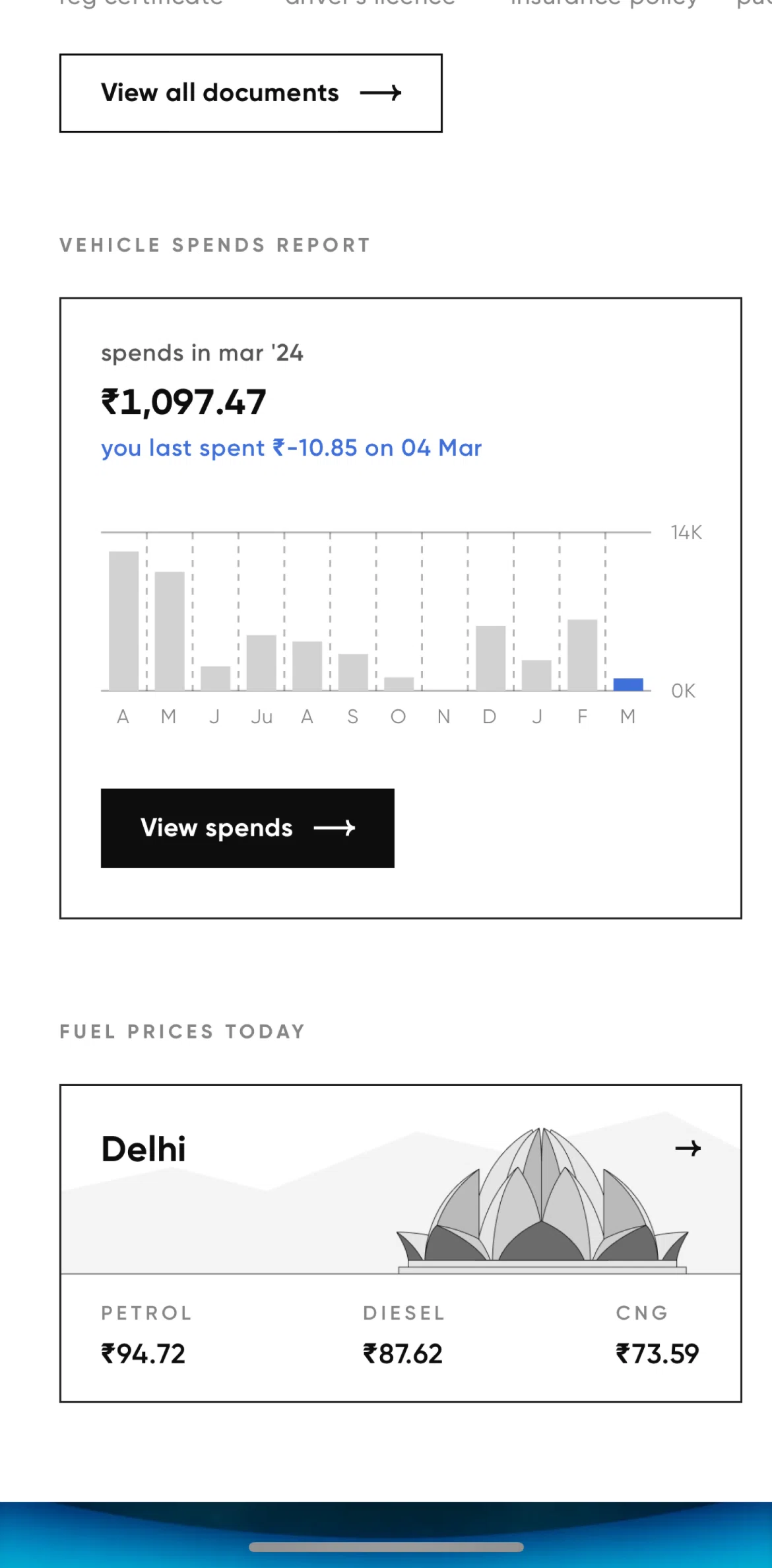 Cred Screen screen in the Spend summary flow