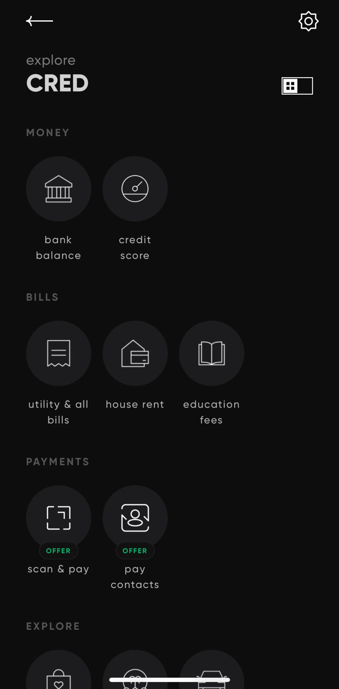 Cred Screen screen in the Utility and all bills flow