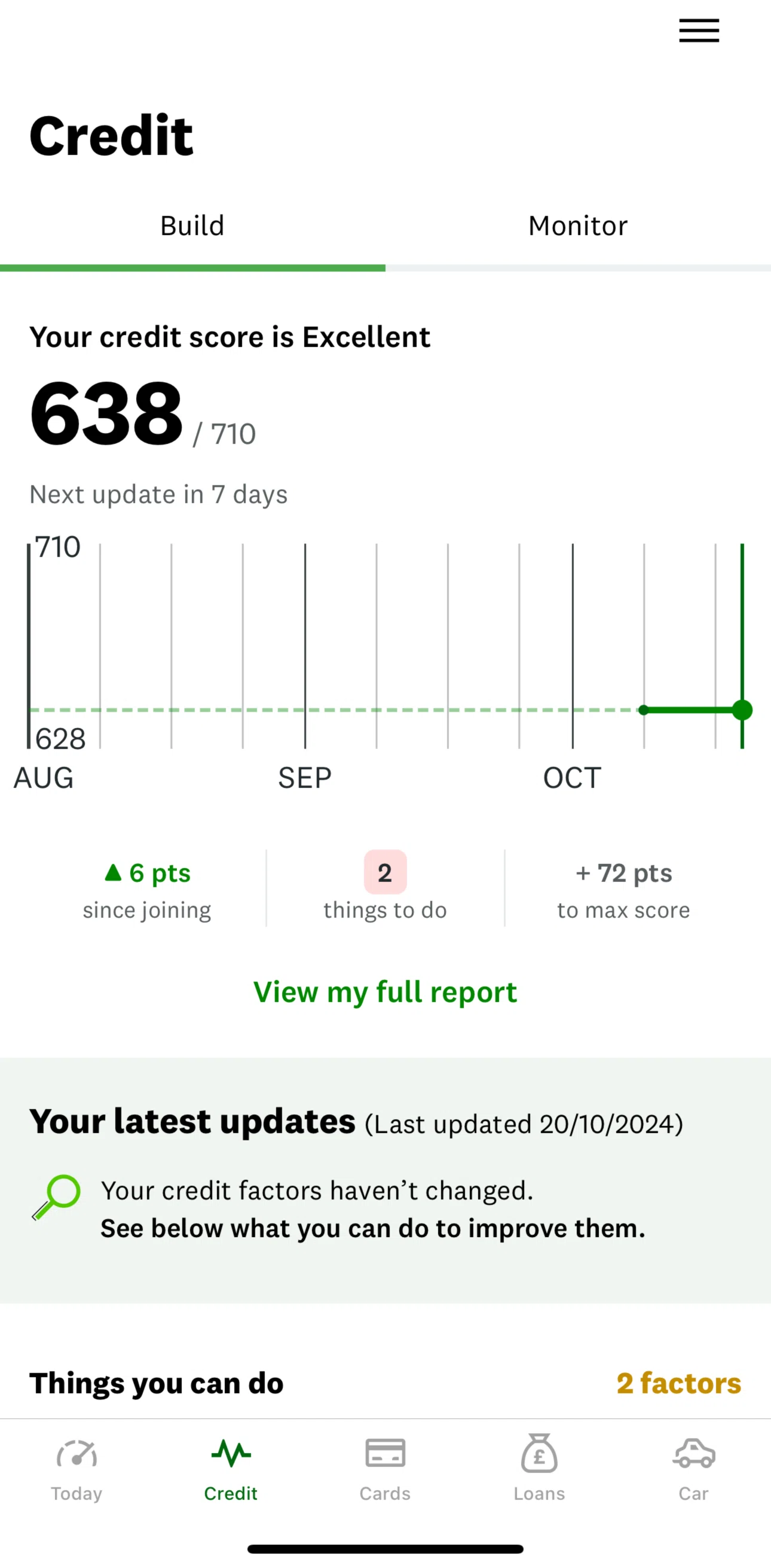 Credit Karma Screen screen in the Monitor flow