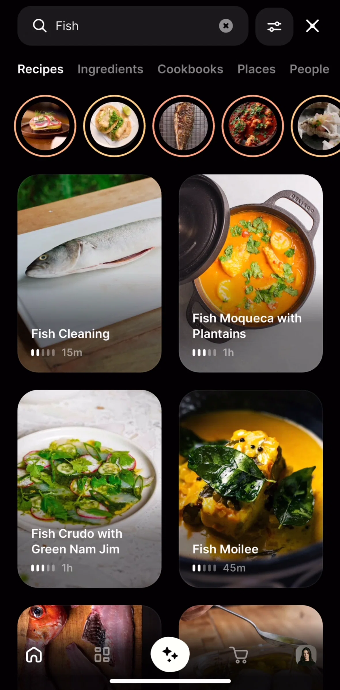 CREME Screen screen in the Filtering results flow