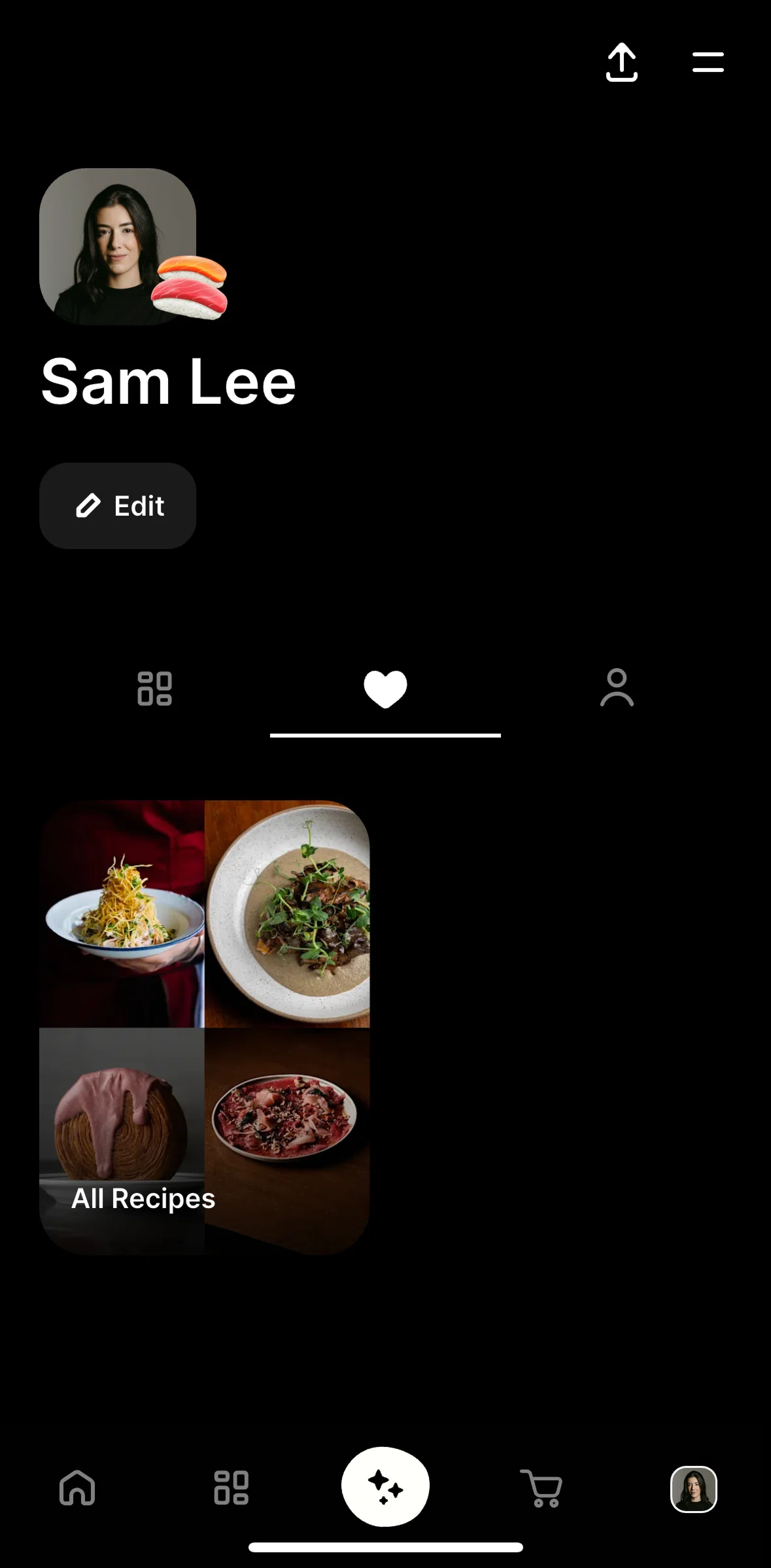 CREME Screen screen in the Liked recipes flow