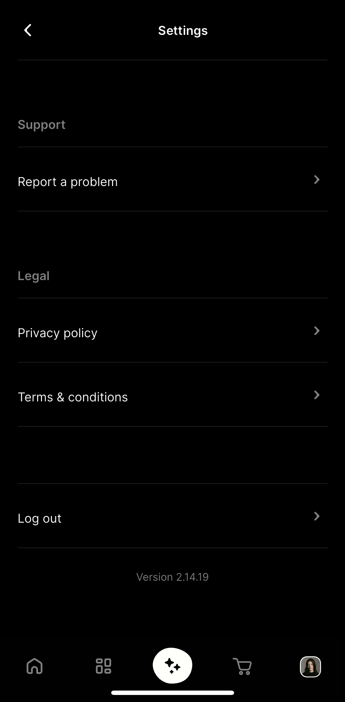 CREME Screen screen in the Logging out flow