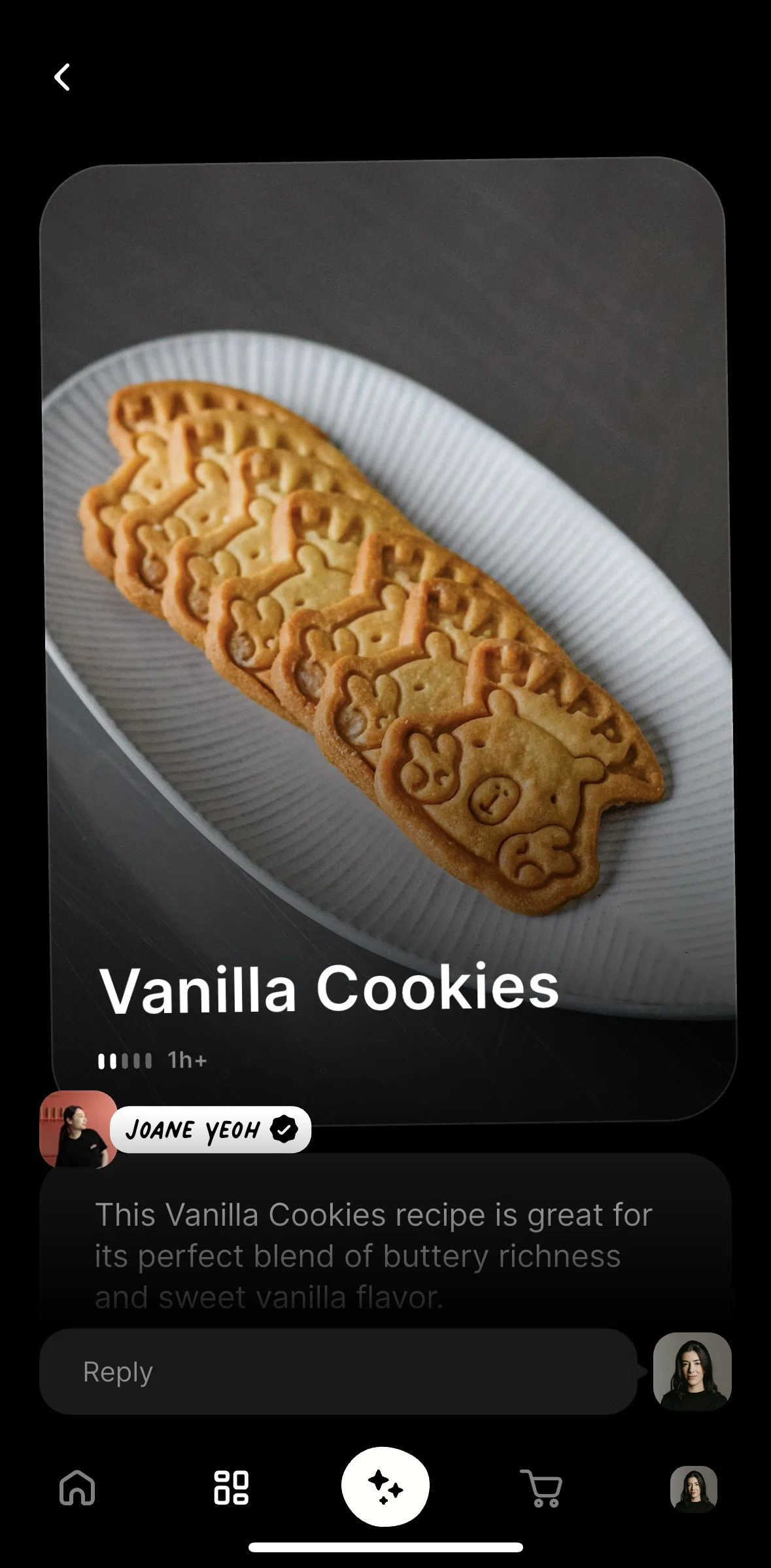 CREME Screen screen in the Replying to a bite flow