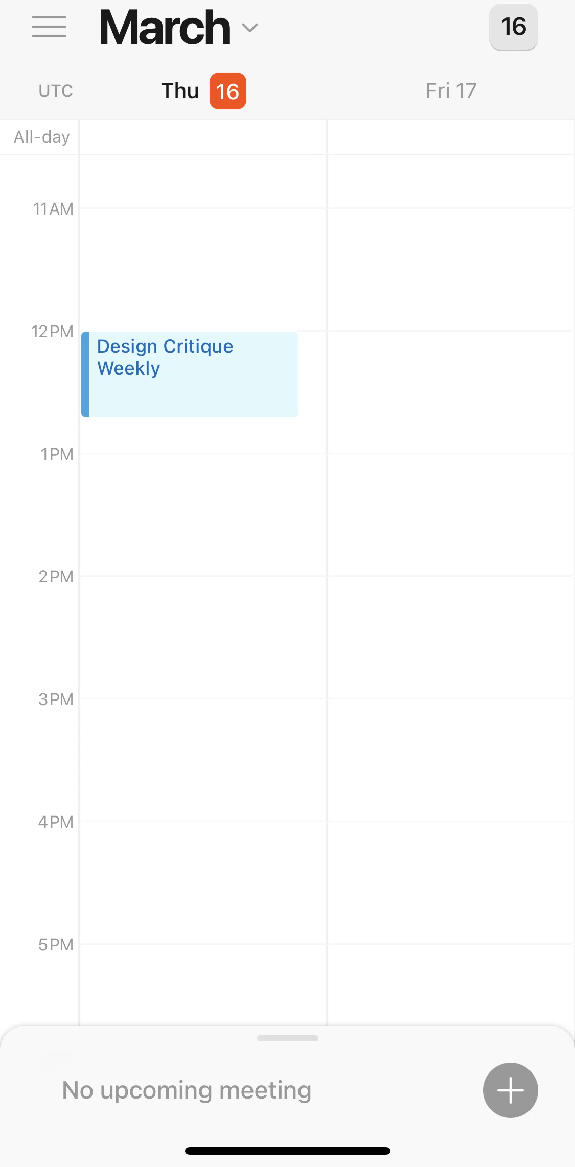 Cron Calendar Screen screen in the Calendar flow