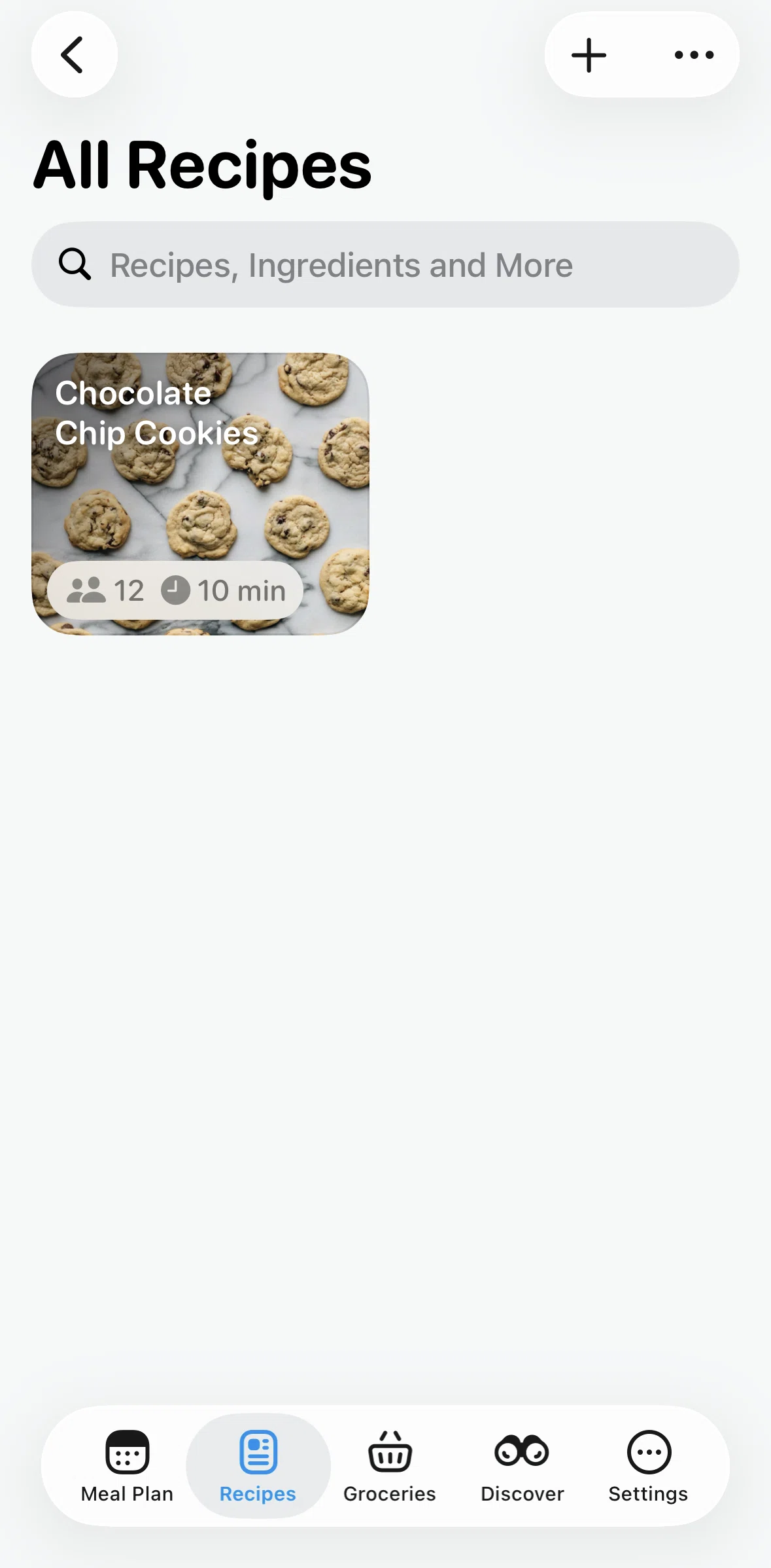 Crouton Screen screen in the Adding a recipe (manual) flow