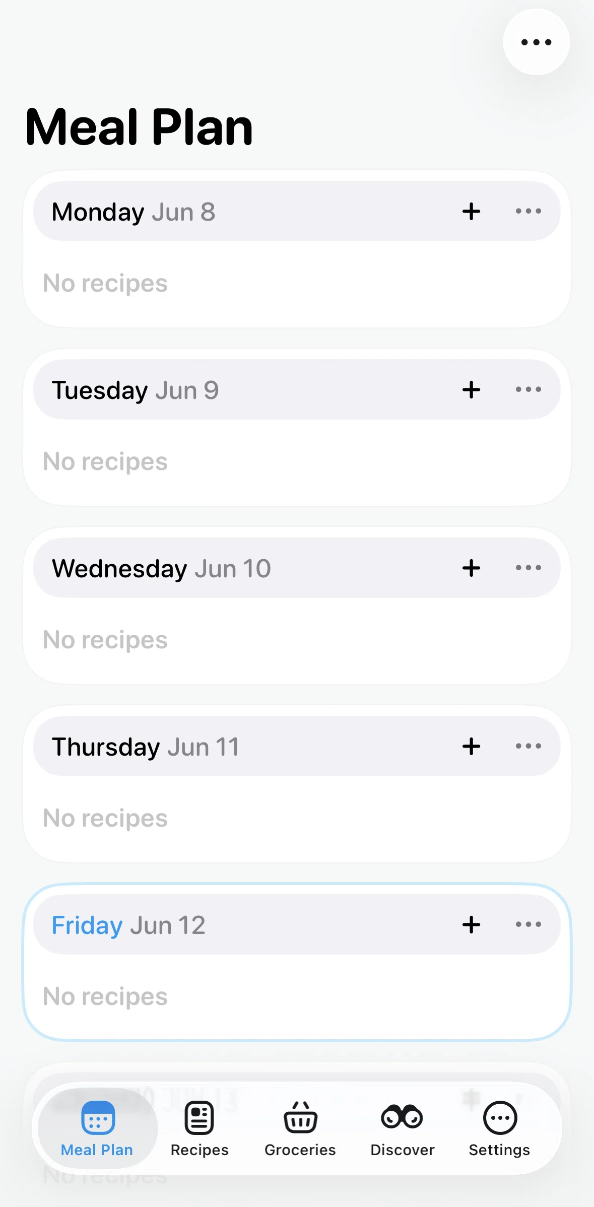 Crouton Screen screen in the Adding a recipe (Meal Plan) flow