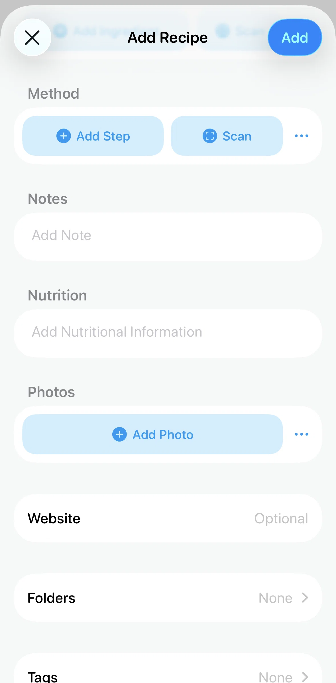 Crouton Screen screen in the Adding a step (method) flow
