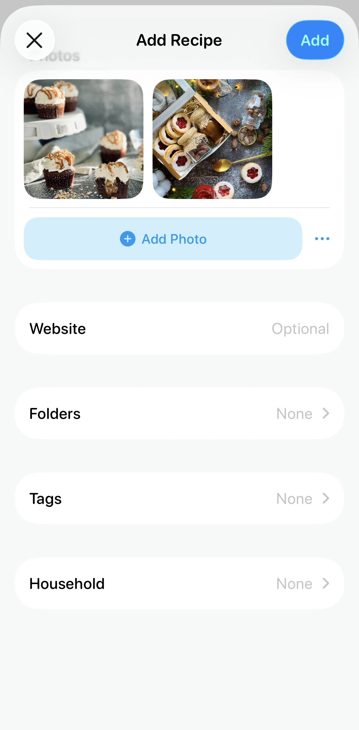 Crouton Screen screen in the Adding folders flow