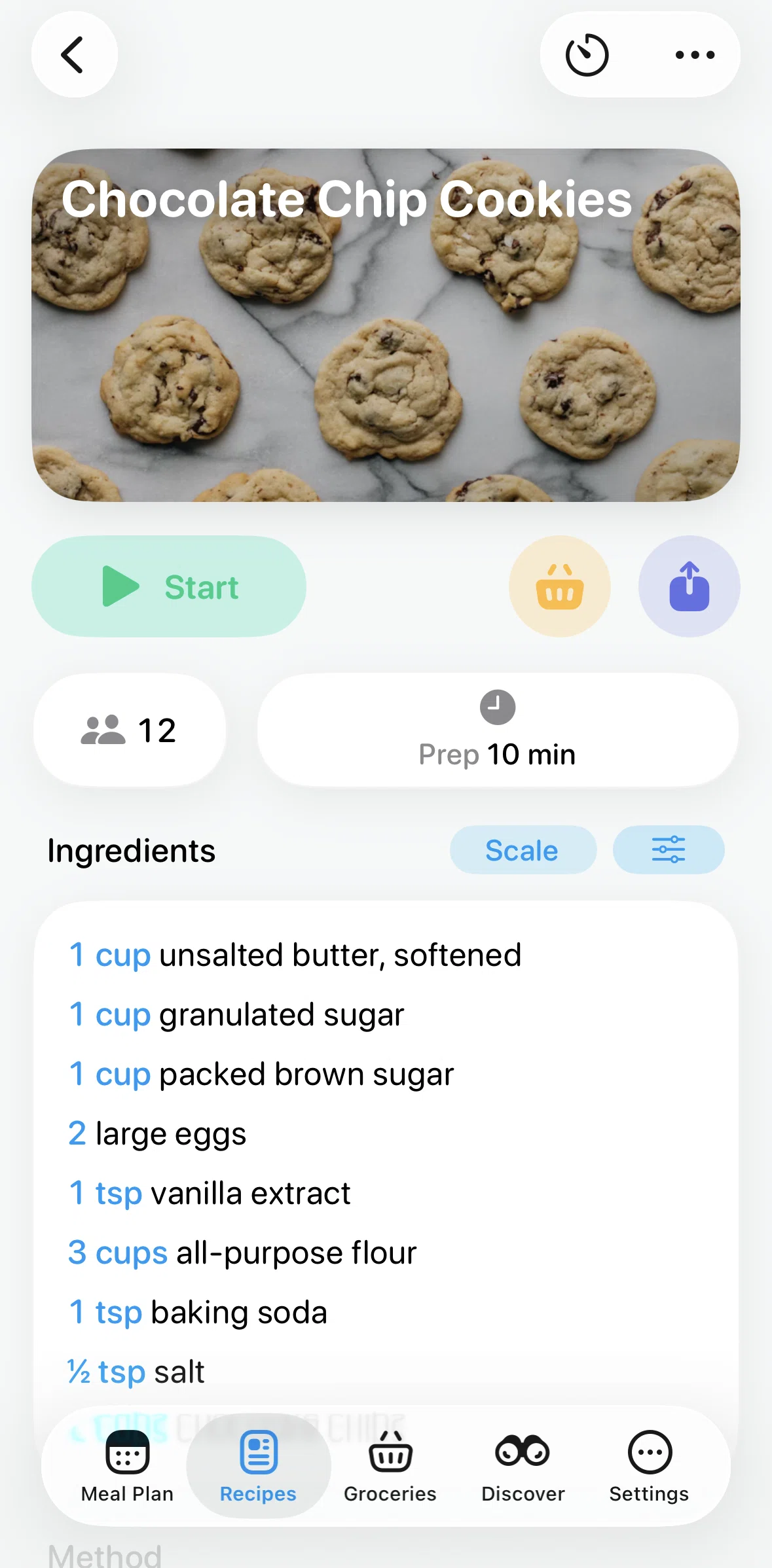 Crouton Screen screen in the Adding items to groceries flow