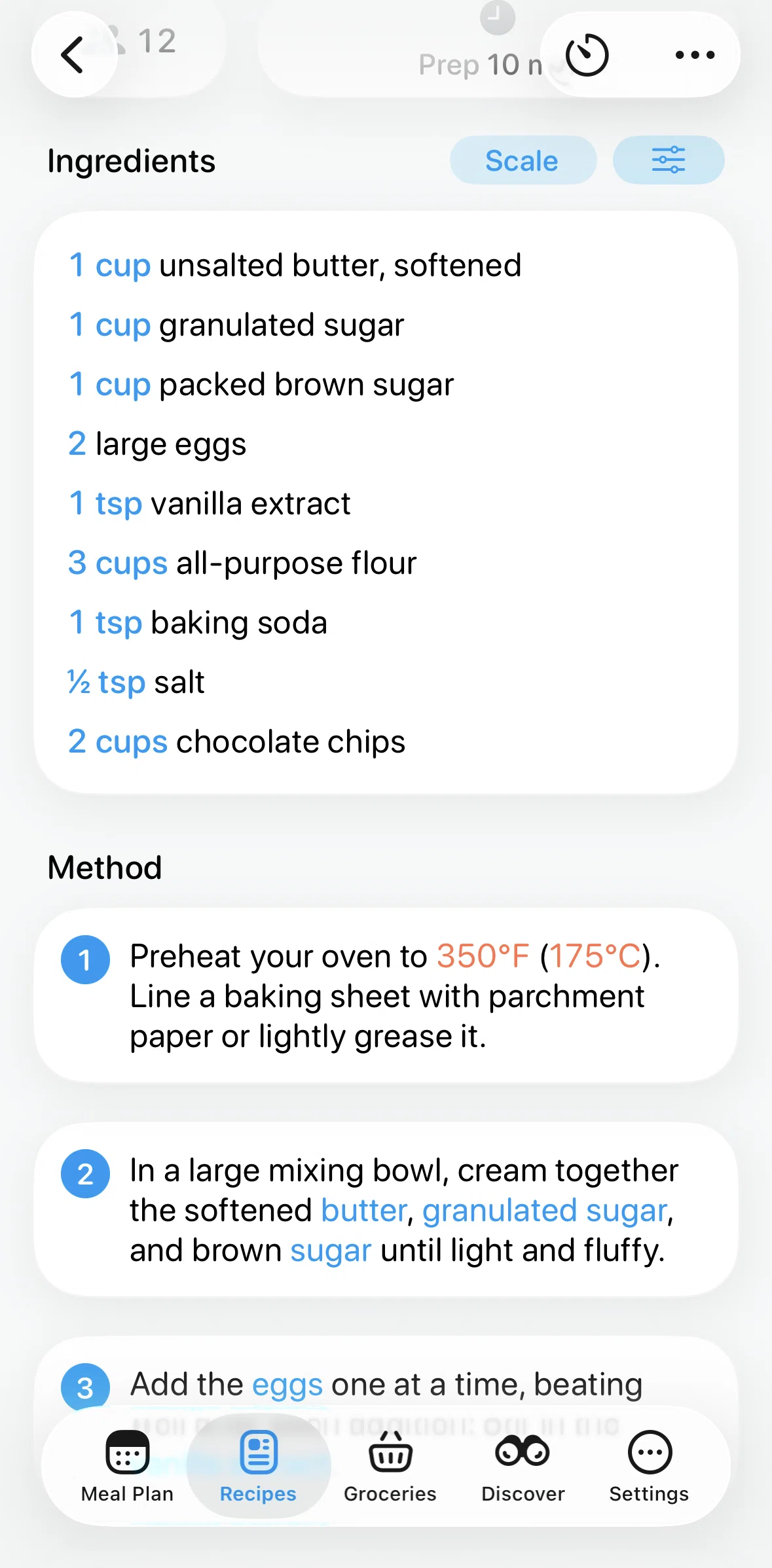Crouton Screen screen in the Changing ingredients amount flow