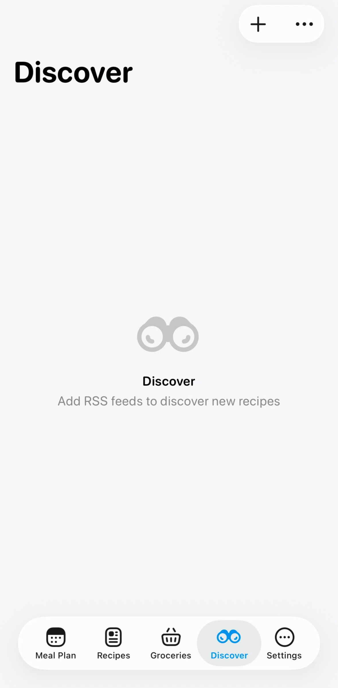 Crouton Screen screen in the Importing a recipe feed flow